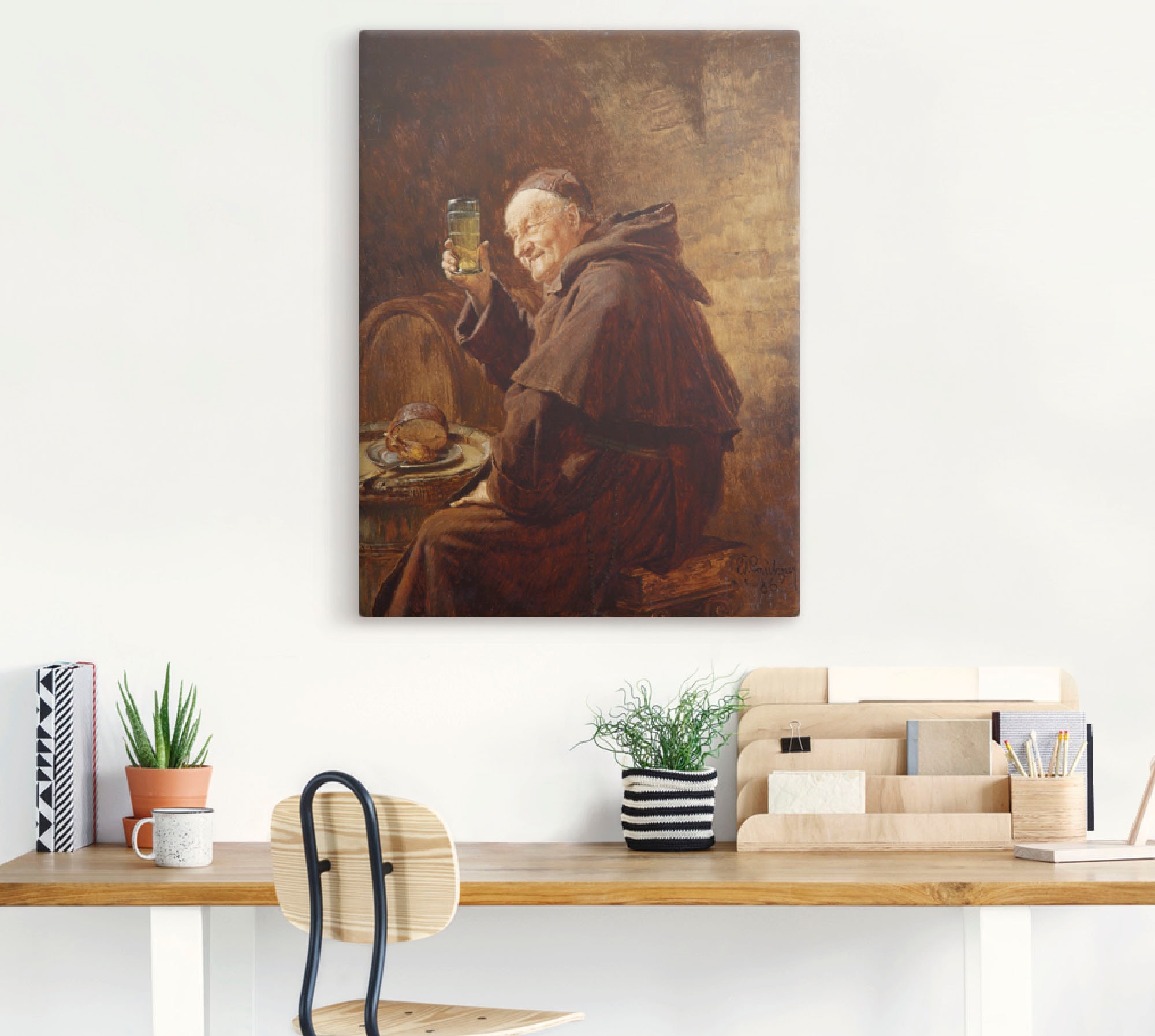 Artland Wandbild »Mönch bei der Weinprobe.«, Mann, (1 St.), als Leinwandbild, Poster in verschied. Grössen