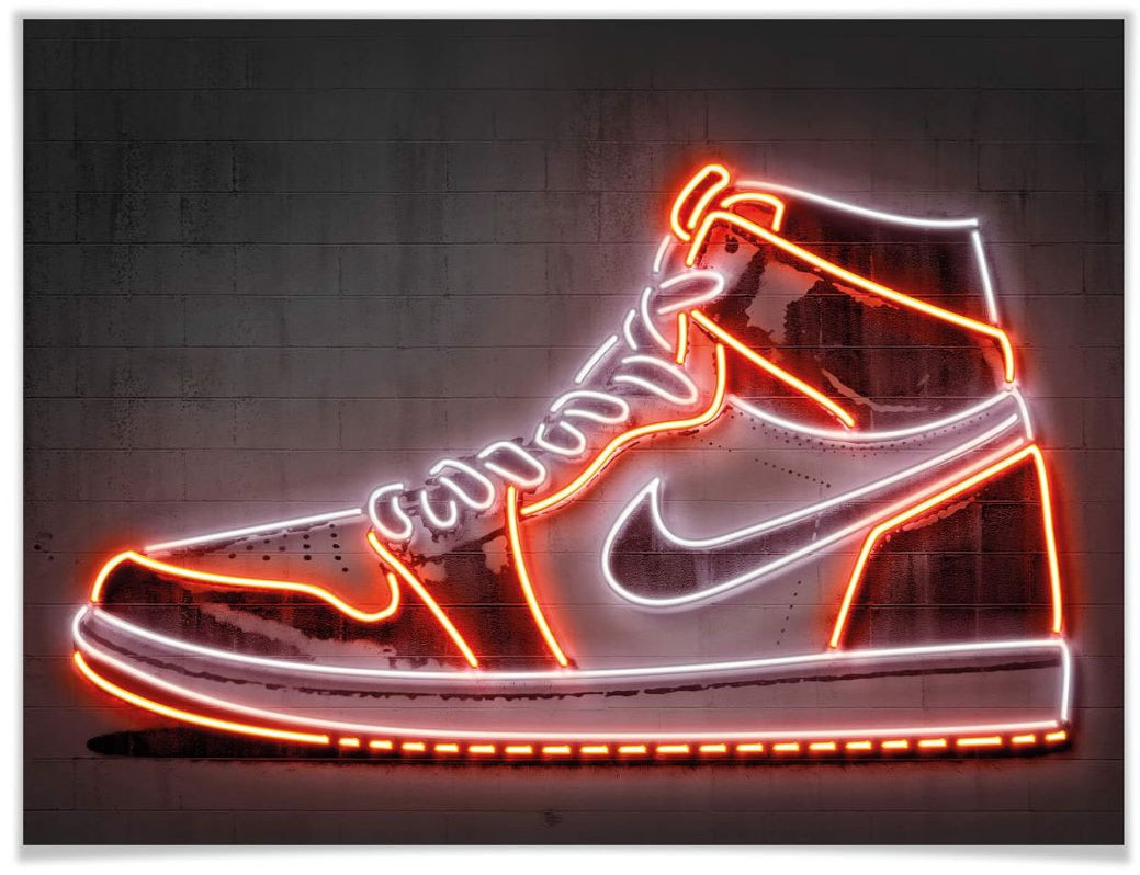 Wall-Art Poster »Mielu Nike Schuh Neon Sneaker«, Schuh, (1 St.), Poster,  Wandbild, Bild, Wandposter online kaufen | Jelmoli-Versand