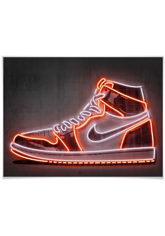 Poster »Mielu Nike Schuh Neon Sneaker«, Schuh, (1 St.), Poster ohne Bilderrahmen