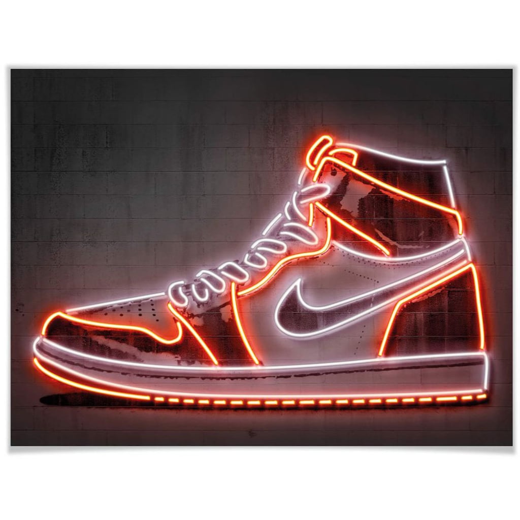 Wall-Art Poster »Mielu Nike Schuh Neon Sneaker«, Schuh, (1 St.)