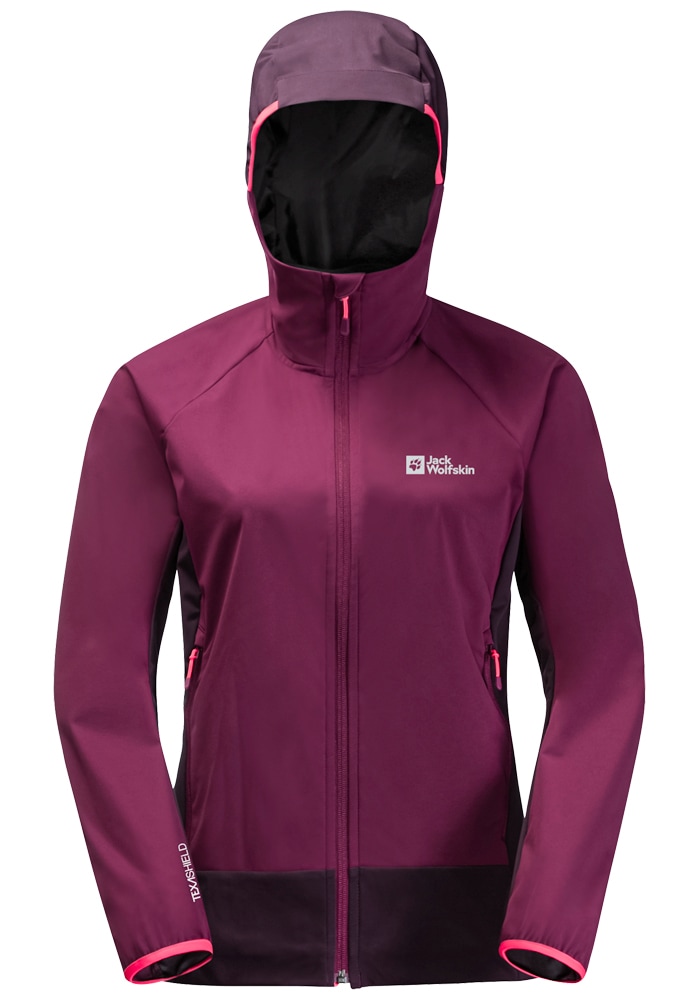 Jack Wolfskin Softshelljacke »EAGLE PEAK II HOODY W«, mit Kapuze