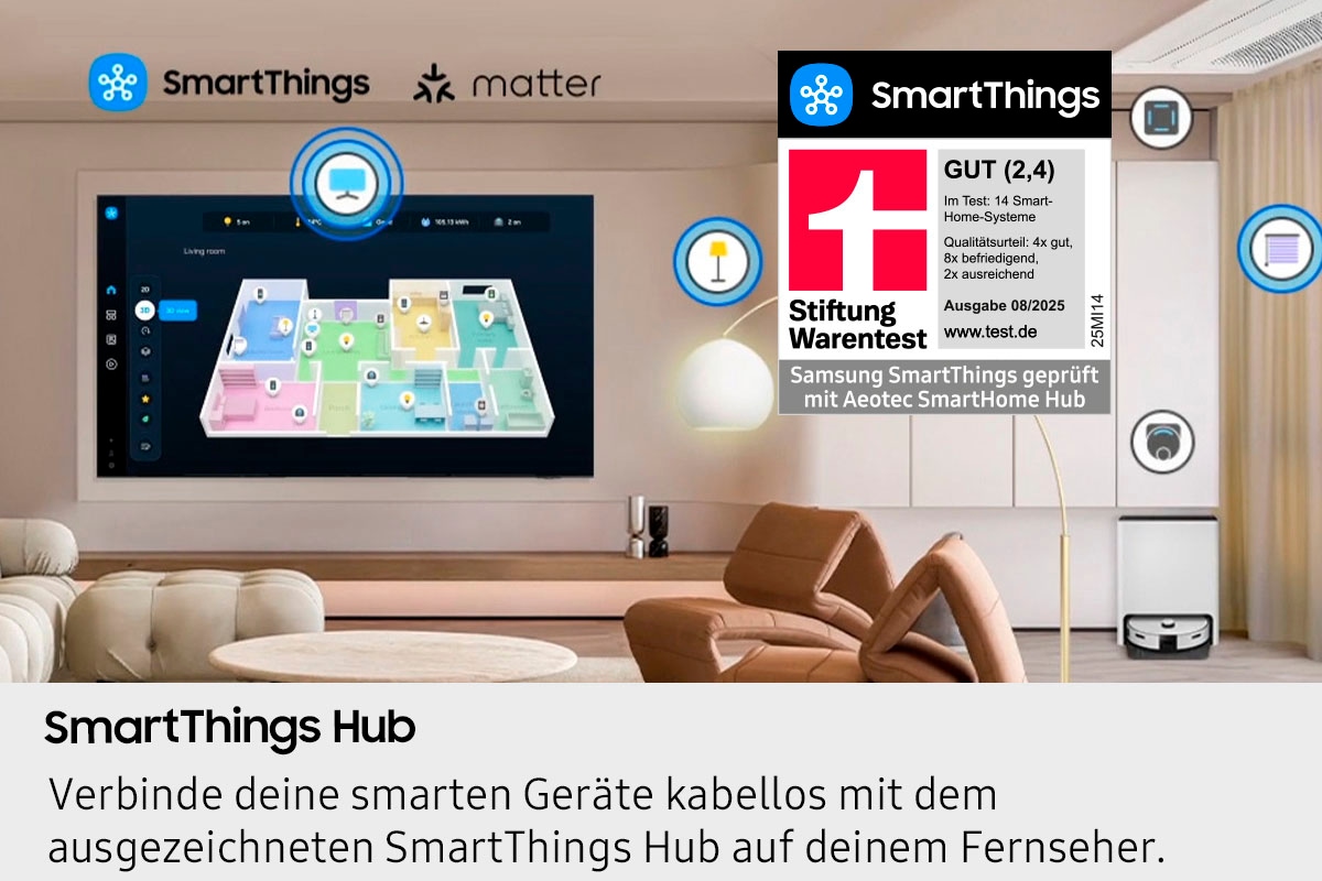 Samsung LED-Fernseher »GU50U8079FU«, 4K Ultra HD, Smart-TV, Crystal UHD, Q-Symphony, Dolby Surround Sound, Triple Tuner, Smart-Hub