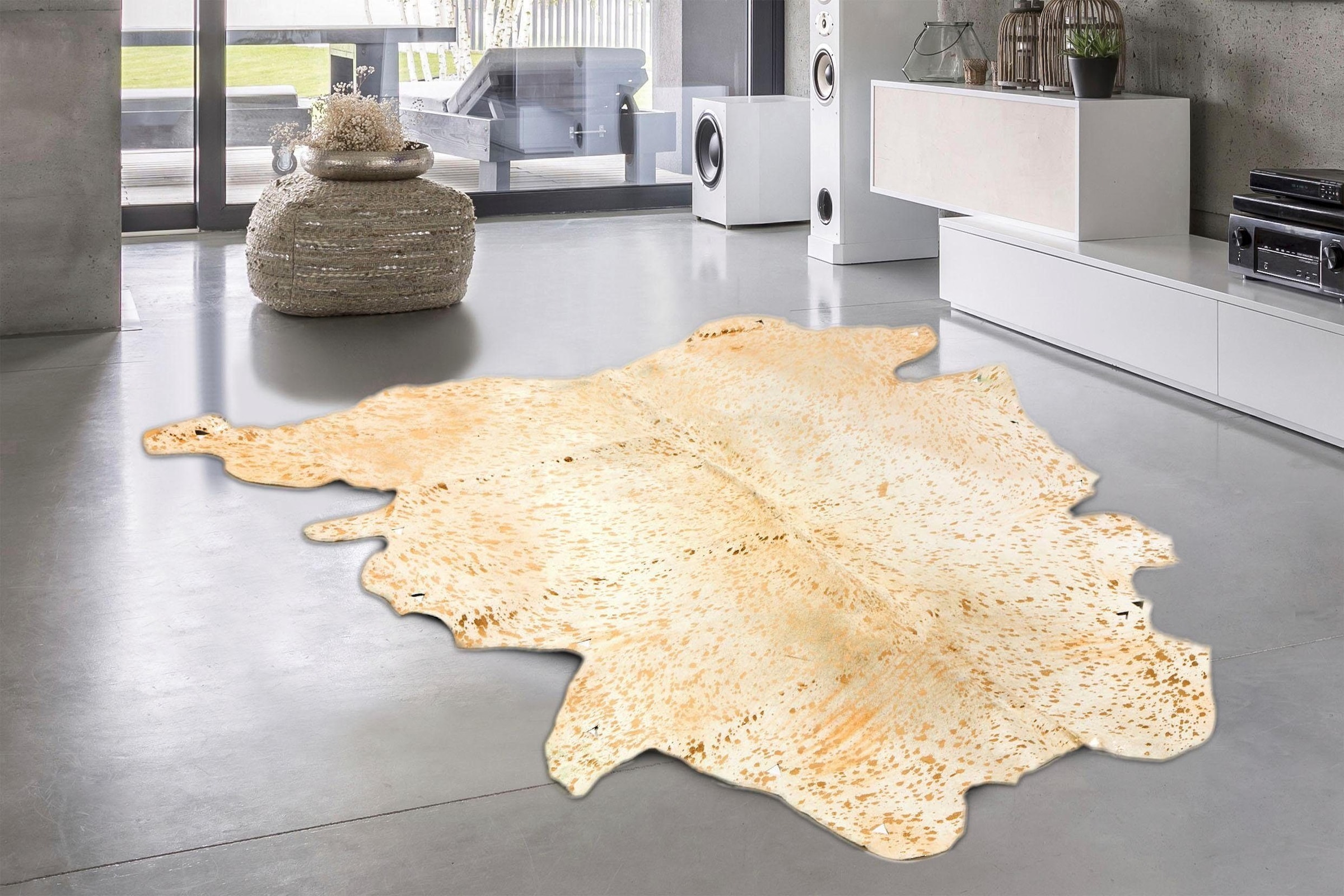 calo-deluxe Fellteppich »Toro 250«, fellförmig, 12 mm Höhe, echtes Rinderfell, Wohnzimmer