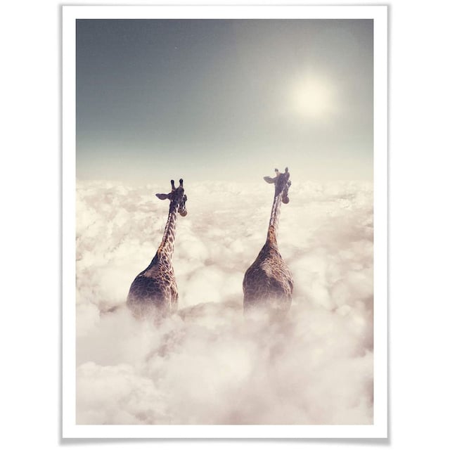 shoppen Wolken«, Bild, Wandposter den Wall-Art (1 Jelmoli-Versand »Safari in Poster St.), Wandbild, Poster, | online Tiere, Giraffen