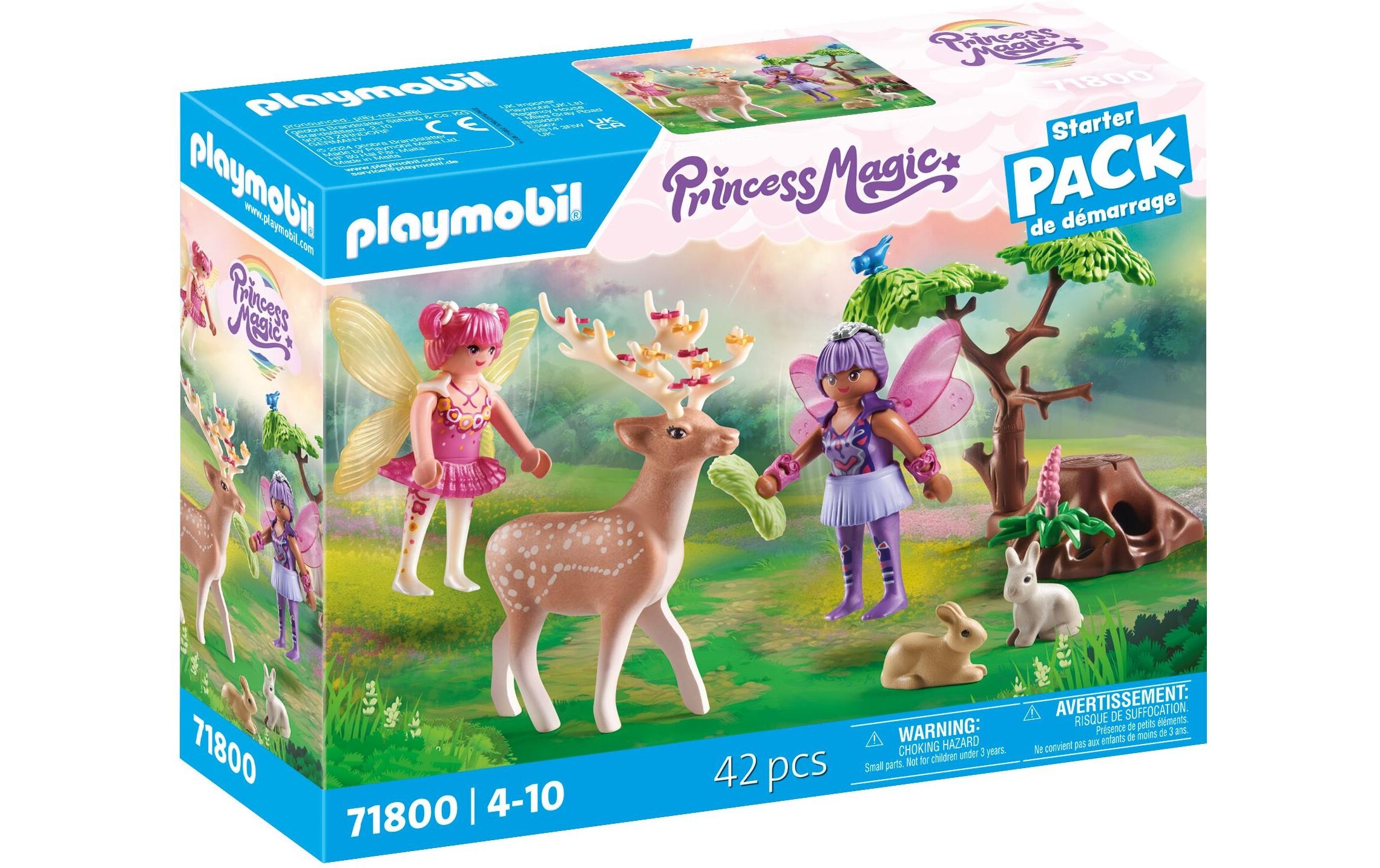 Playmobil Spielbausteine "Fairies Feen mit süssen Waldtieren 71800"