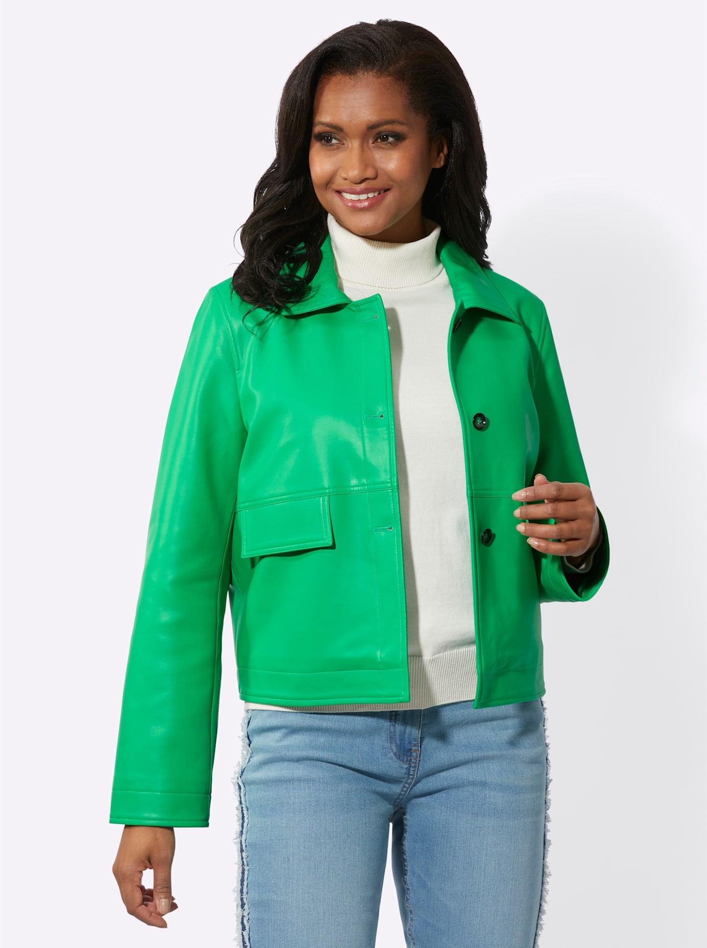 Inspirationen Lederimitatjacke, ohne Kapuze