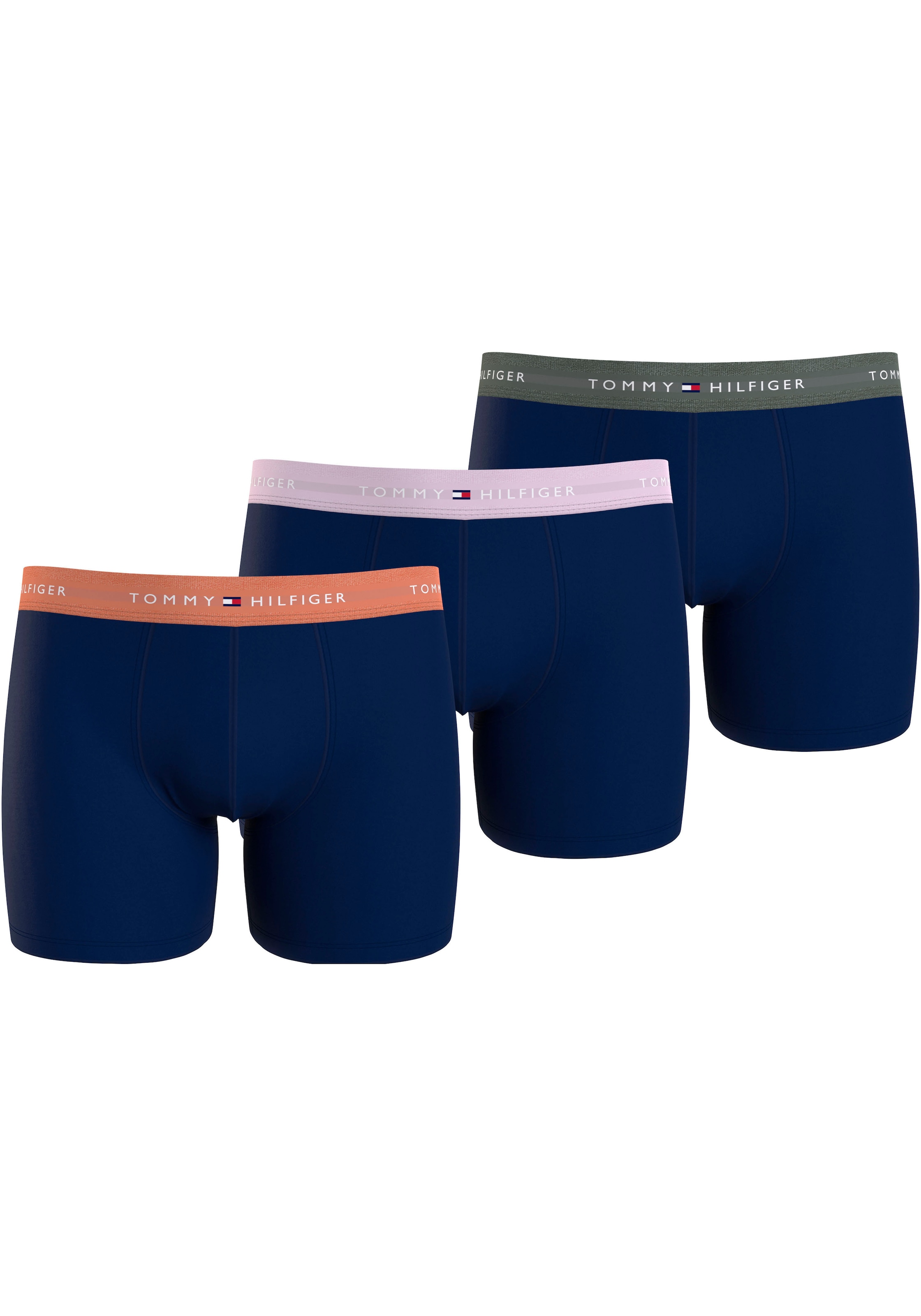 Tommy Hilfiger Underwear Boxershorts »3P BOXER BRIEF WB«, (Packung, 3 St., 3er-Pack), mit kontrastfarbenem Logobund