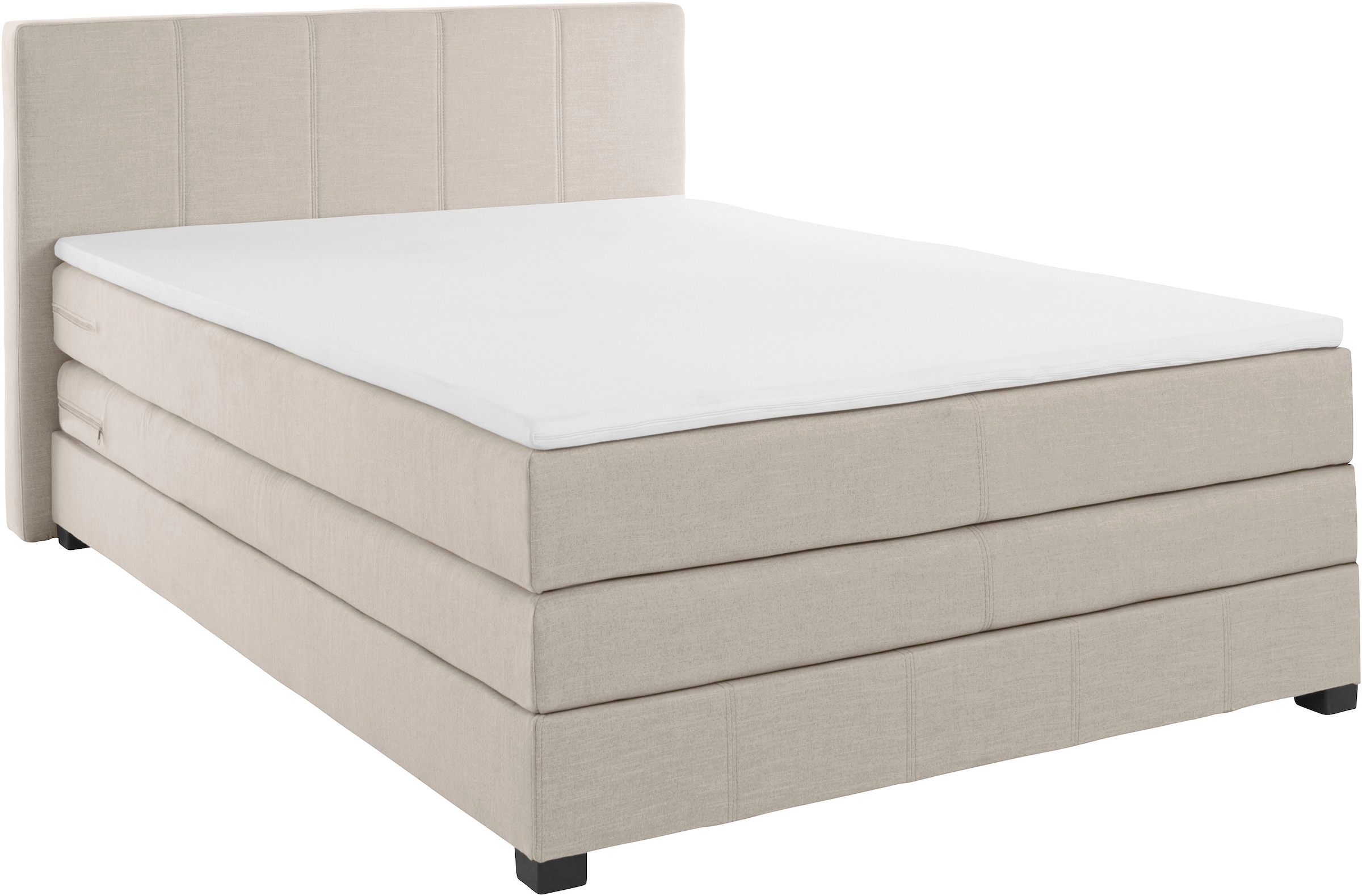 GOODproduct Boxspringbett »Peetu«, Taschenfederkern-Matratze, in 4 Breiten und 4 Farben, incl. Topper
