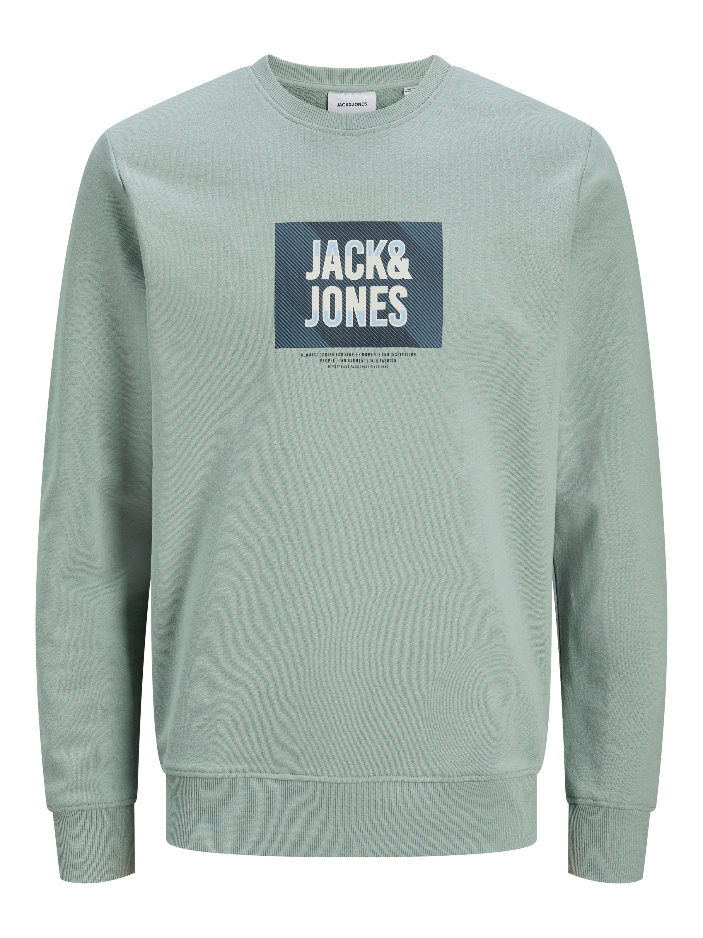 Jack & Jones Sweatshirt »JJHUDSON – Sweatshirt mit Print, Rundhals und Kapuze«, Print, modisch, regular fit, angeraute Sweatware, Rundhals