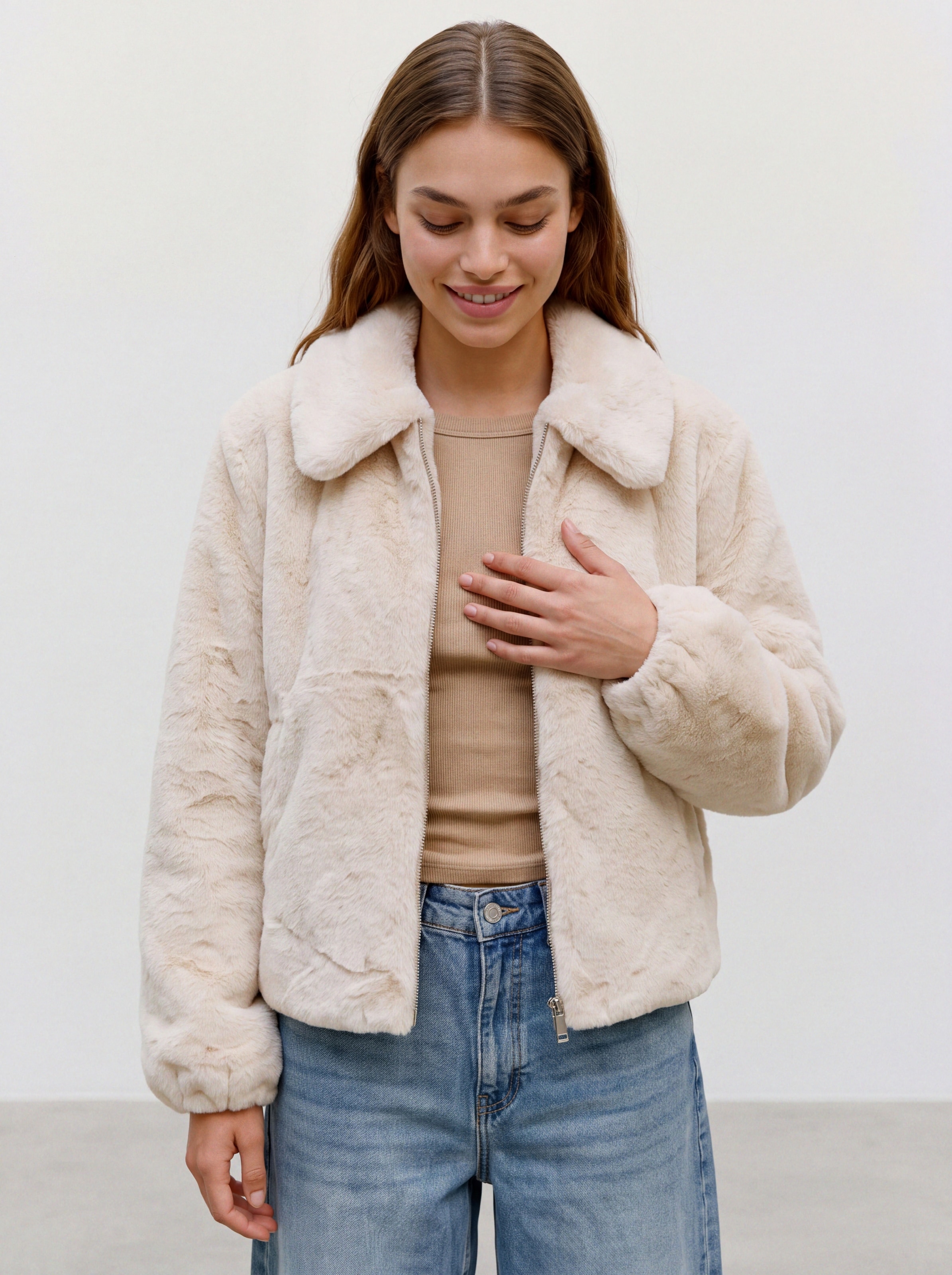 Vero Moda Fellimitatjacke "VMSOLAIMA SHORT JACKET NOOS" Kunstfaser, Fellimitat