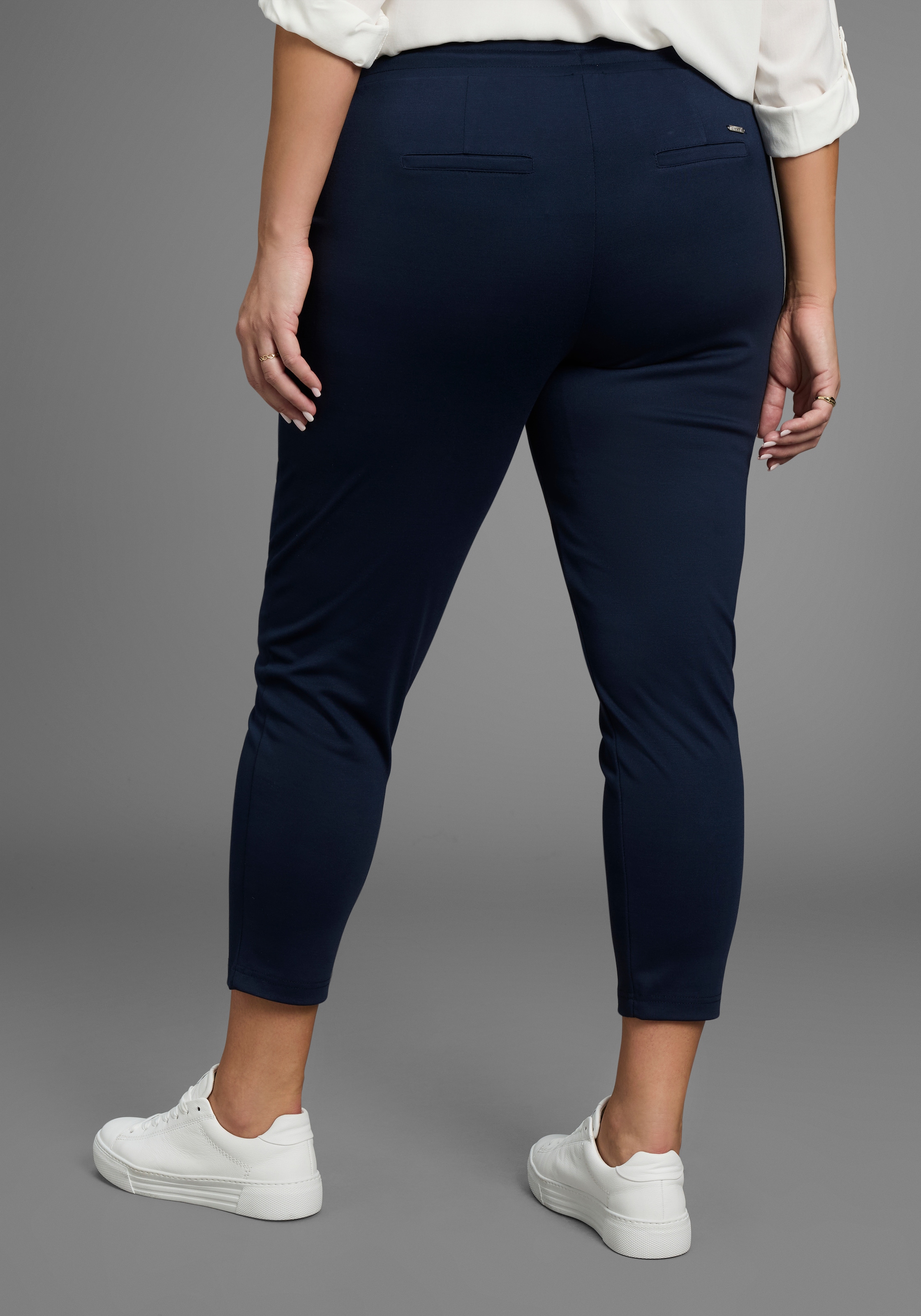 Laura Scott CURVE Jogger Pants, im sportiven Look aus formstabilem Milano Ripp - GROSSE GRÖSSE