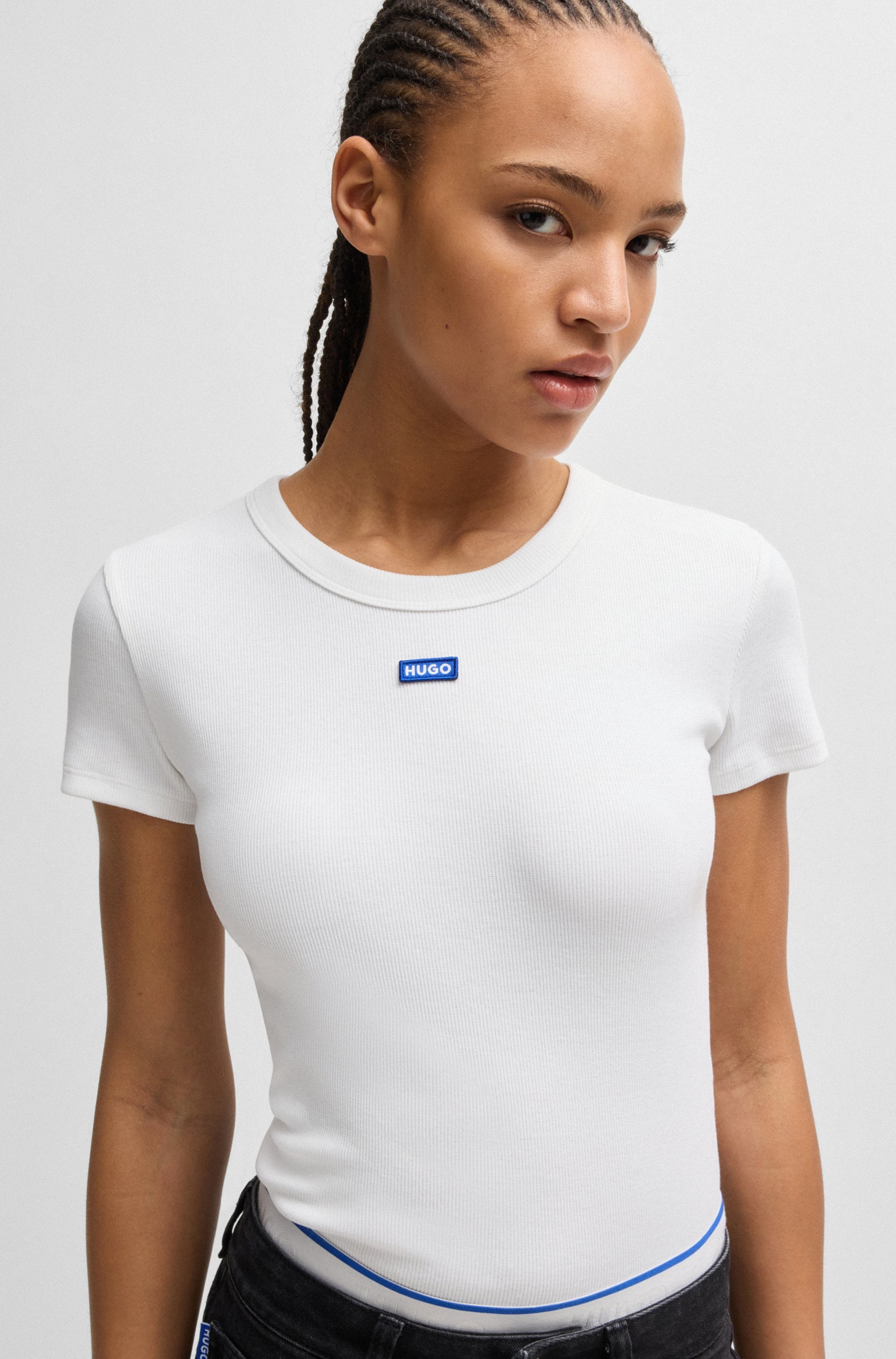 HUGO Blue T-Shirt »Easy Tee«, mit HUGO Aufnäher