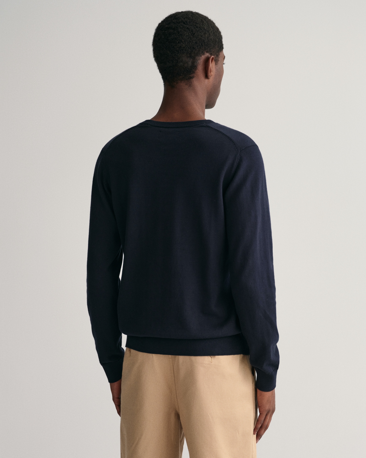 Gant V-Ausschnitt-Pullover »Classic Cotton V-Neck«, Premium Strickjersey aus weicher 100% Baumwolle, Übergangspullover