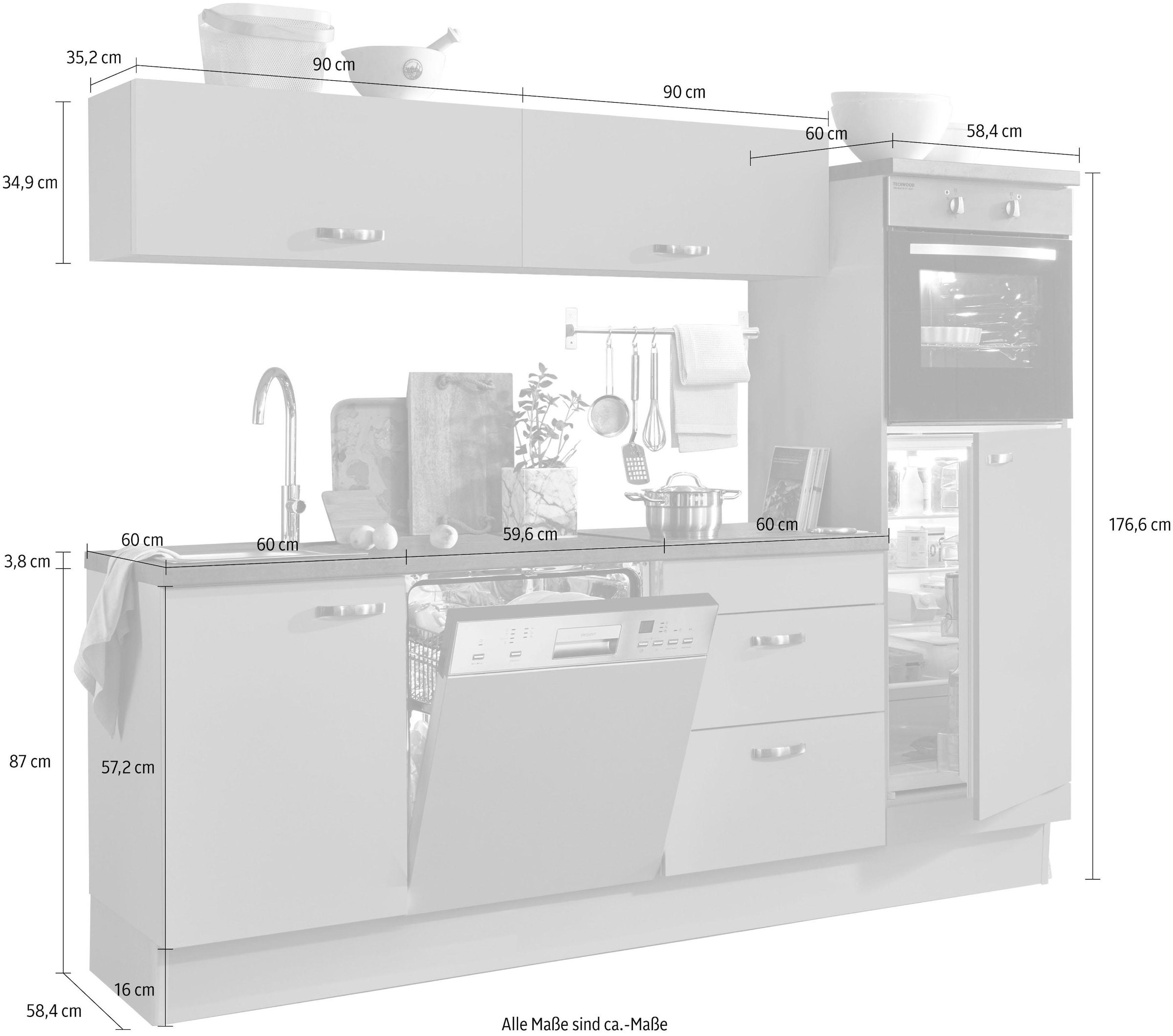 OPTIFIT Küchenzeile »Cara«, mit Vollauszügen und Soft-Close-Funktion, Breite 240 cm