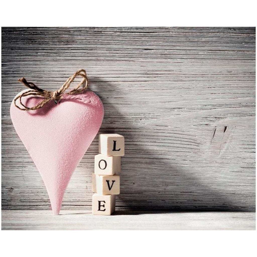 Home affaire Leinwandbild »Heart Love Pink«