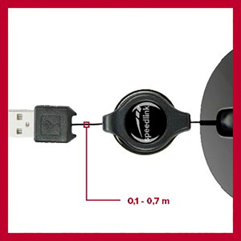 Speedlink Maus »BEENIE Mobile Mouse silent«, kabelgebunden, kompakte Maus kabelgebunden USB, einstellbare Kabellänge