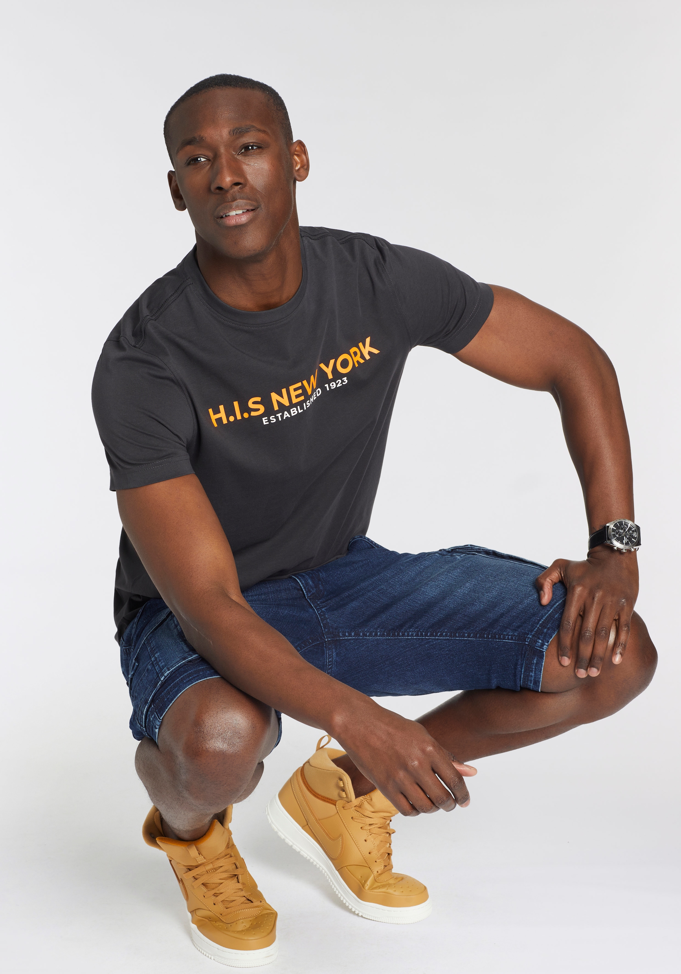 H.I.S T-Shirt, Mit grossem Frontprint