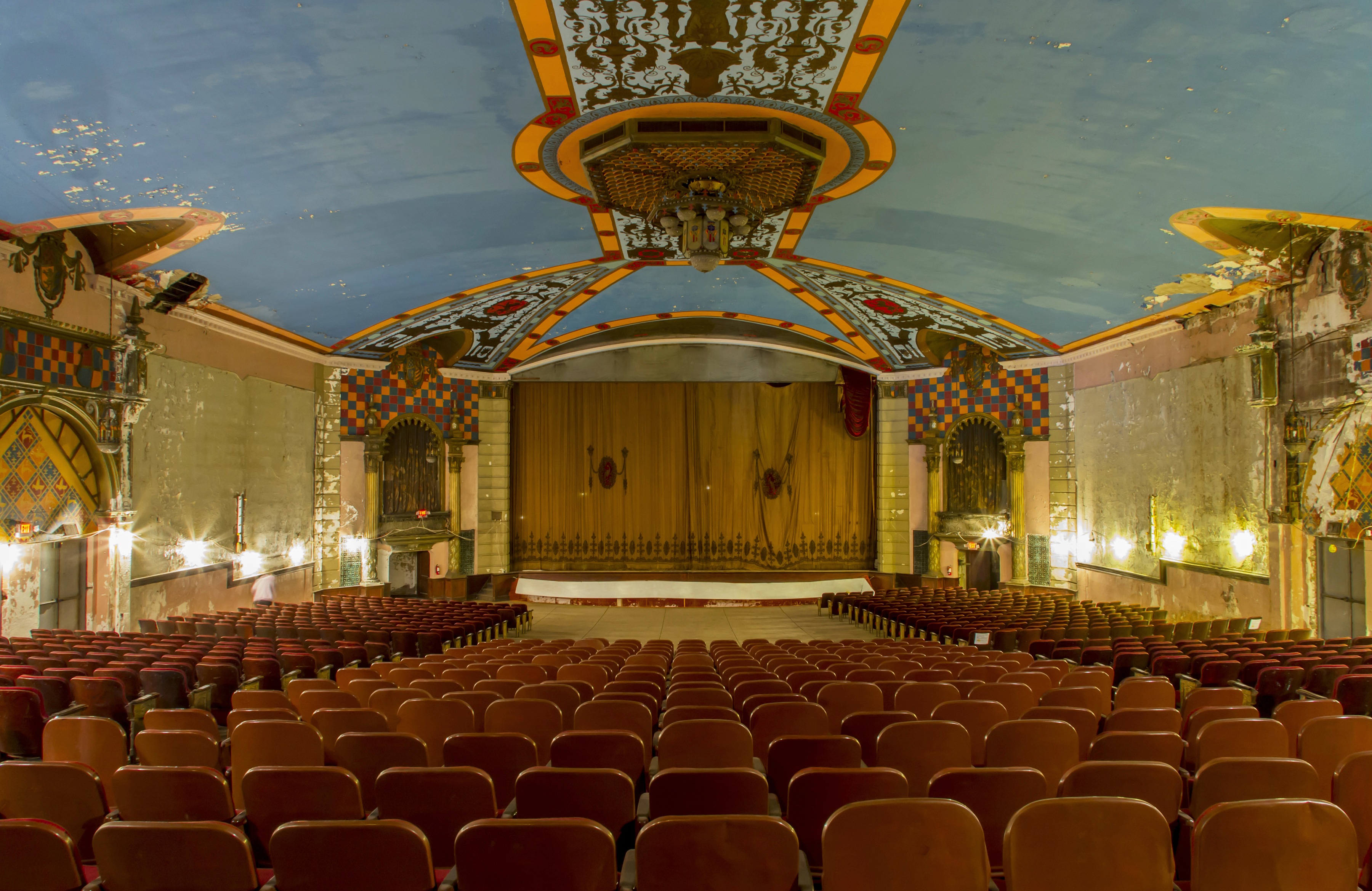 Papermoon Fototapete »THEATER-OPER BÜHNE VORHANG VINTAGE WANDBILD POSTER XXL«