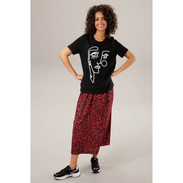 Aniston Kopf CASUAL online Stickerei Kordel T-Shirt, kunstvollem mit Jelmoli-Versand aus | shoppen und