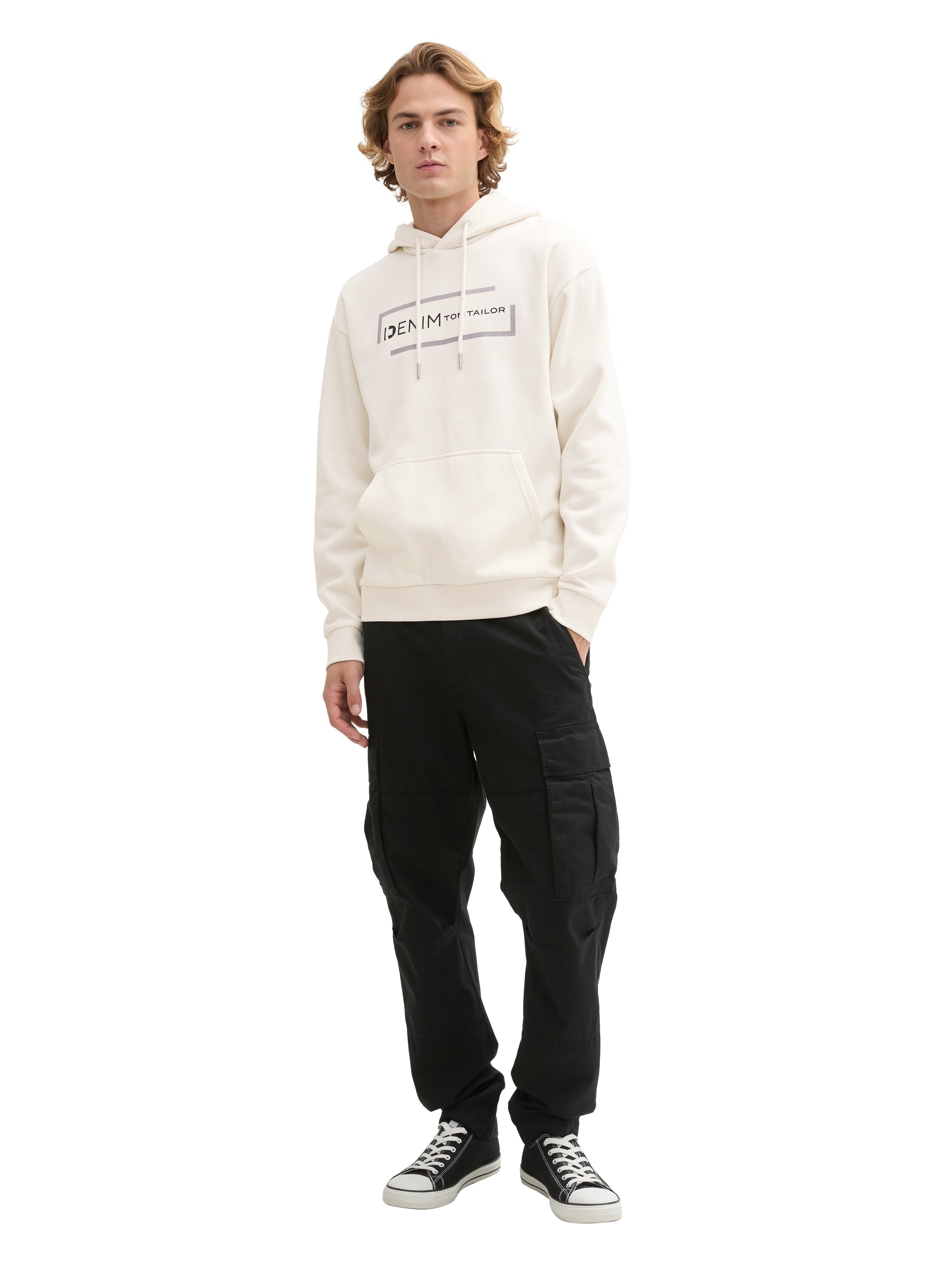 TOM TAILOR Denim Hoodie, mit grossem Logoprint