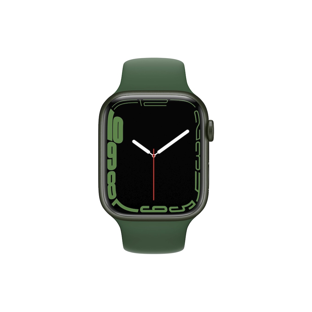 Apple Smartwatch »Serie 7, GPS, 45 mm Aluminiumgehäuse mit Sportarmband«, (Watch OS)