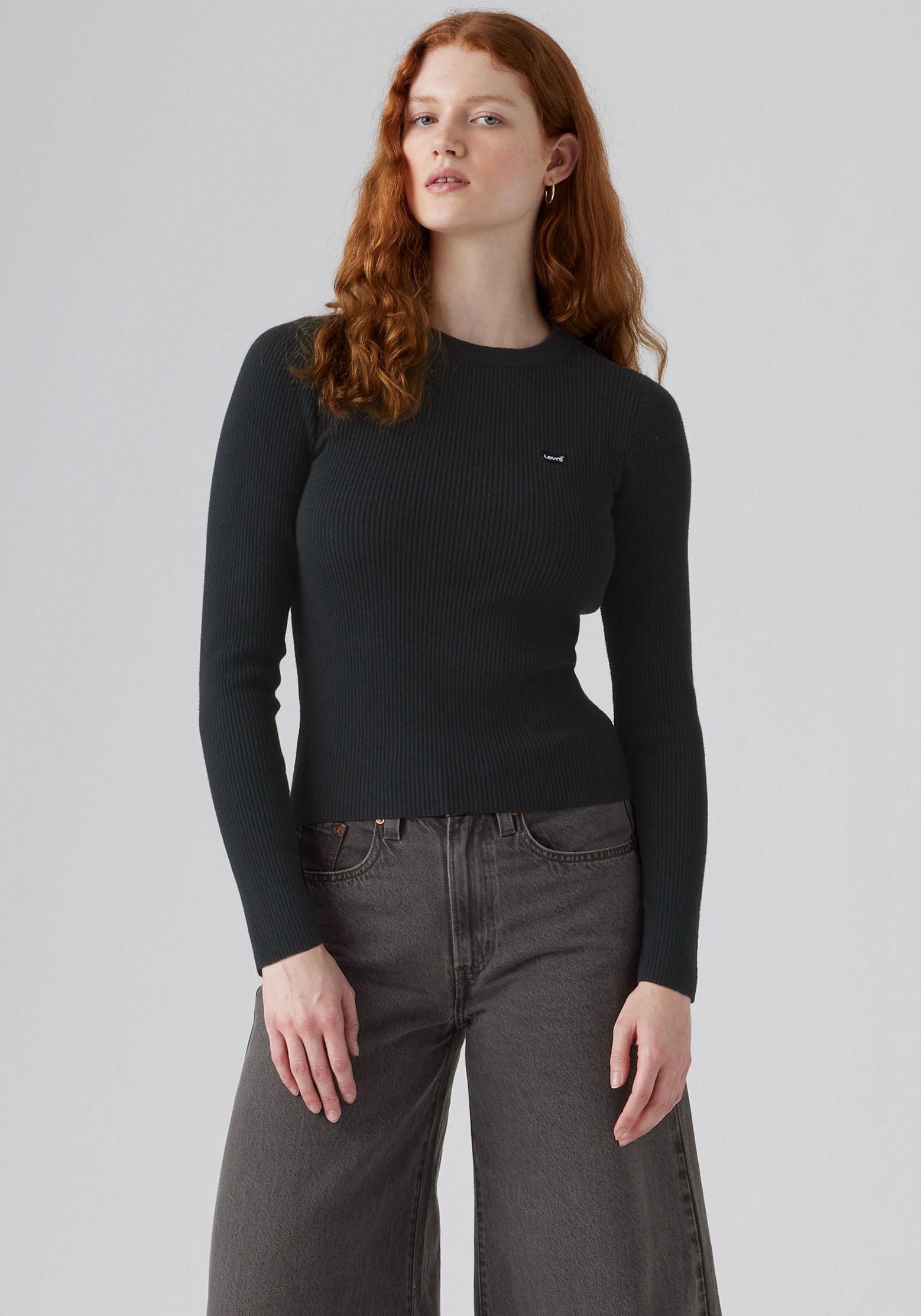 Levi's® Rundhalspullover »RIB CREW SWEATER« Geripptes Strickmuster