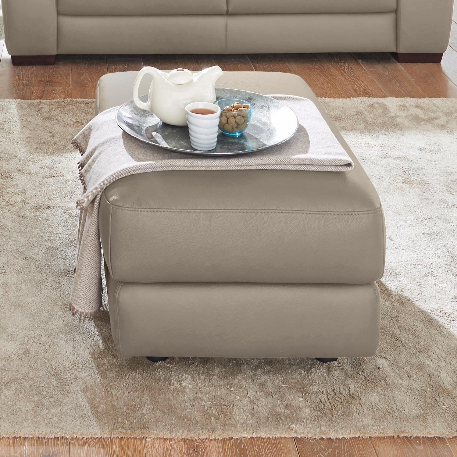 Calia Italia, CALIA ITALIA Hocker »Gaia, hochwertiger, edler Lederhocker mit erstklassigem Sitzkomfort«, biscotto, Leder SORRENTO - 100% Leder;Leder 