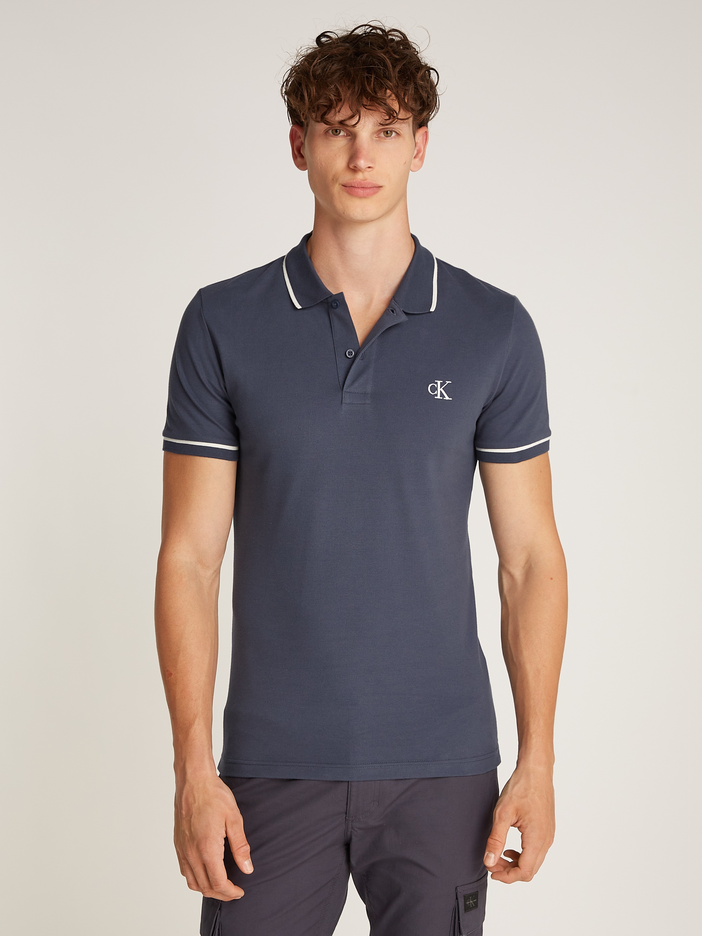 Calvin Klein Jeans Poloshirt »TIPPING SLIM POLO« mit Logomarkenlabel