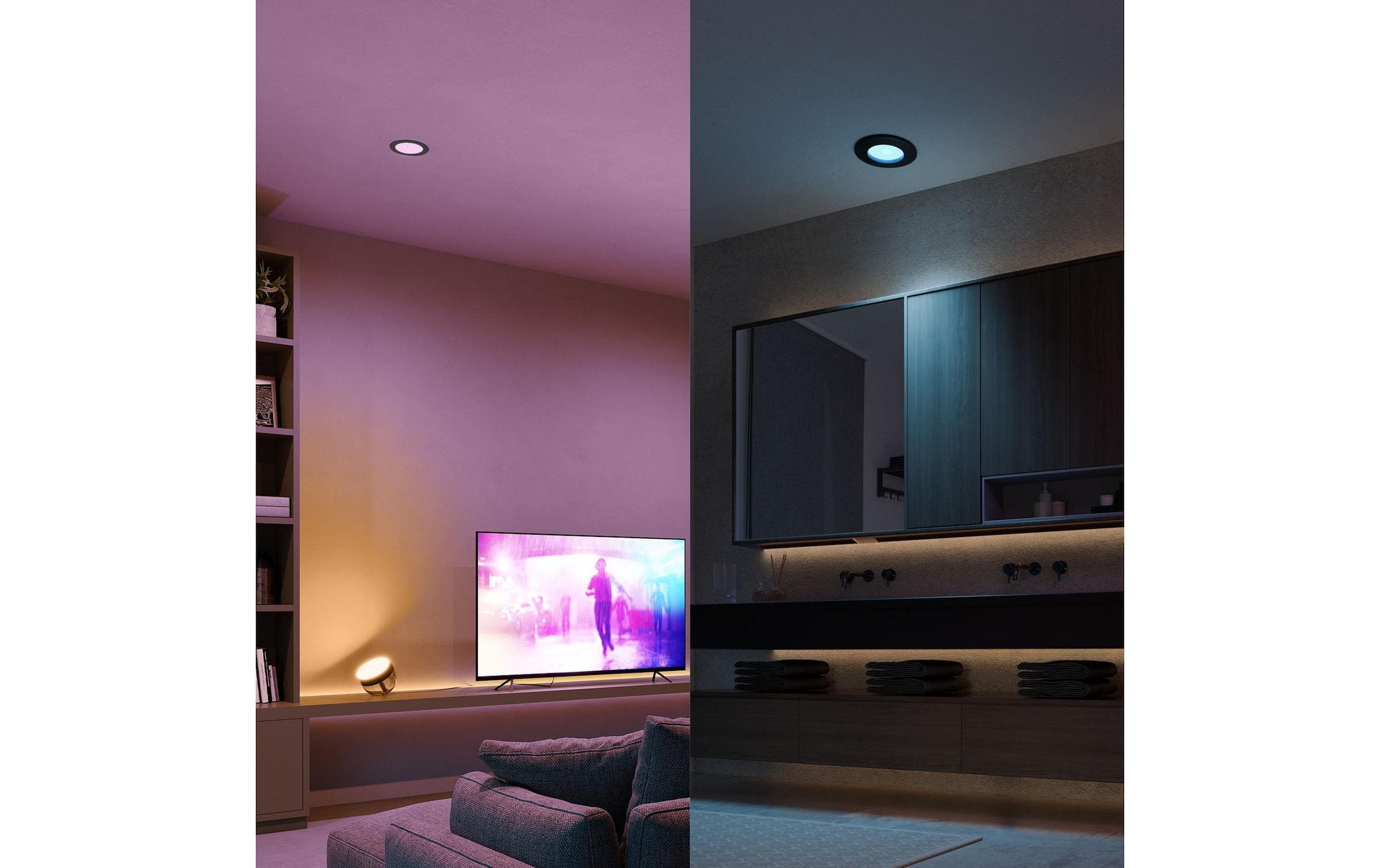 Philips Hue LED Deckenleuchte »White & Color Ambiance Slim Recessed 170 mm schwarz«