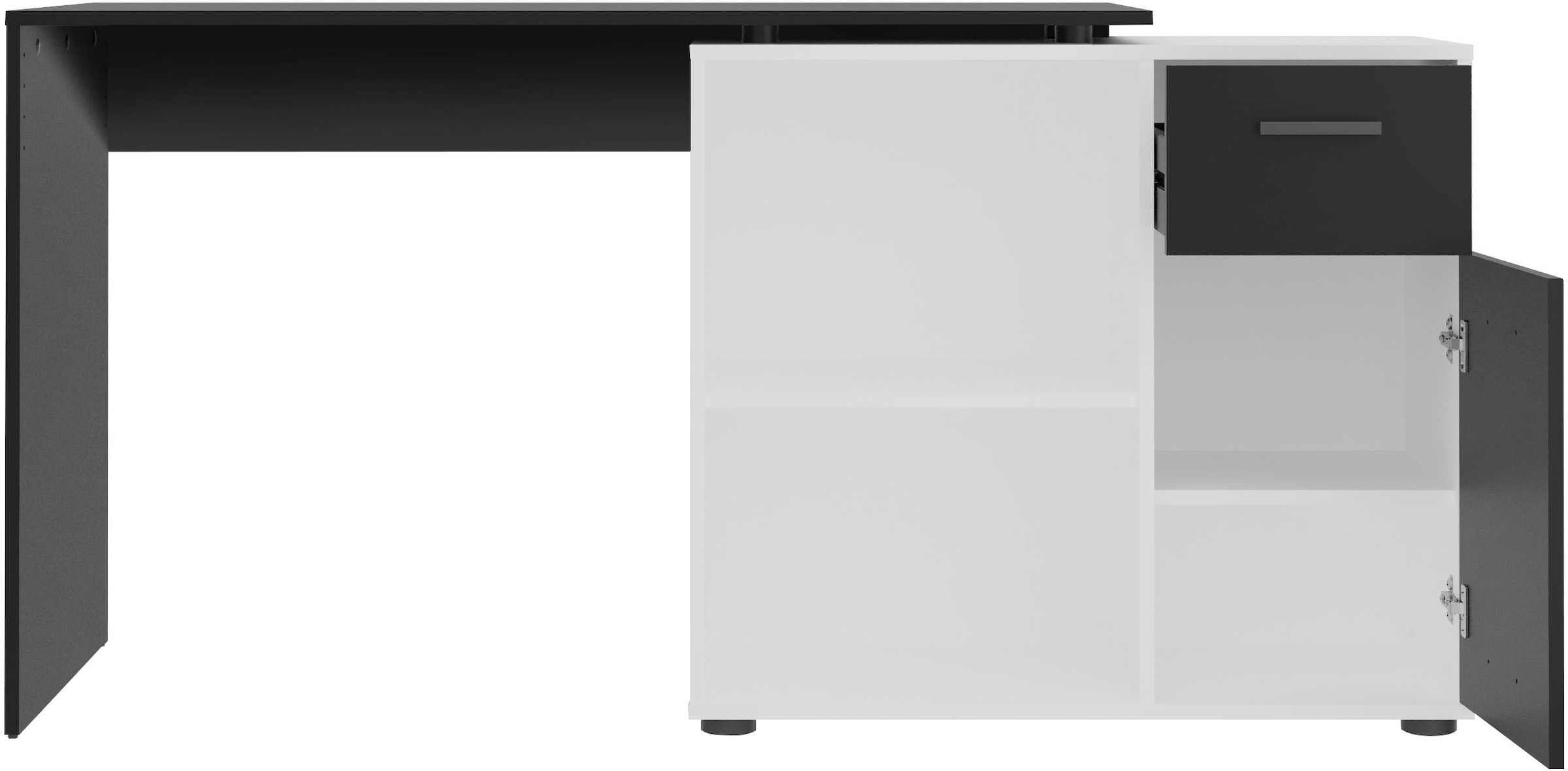 FMD Eckschreibtisch Schreibtisch | online Jelmoli-Versand cm Sideboard 117/148 / Breite mit »AUGSBURG«, drehbar, Stauraum, bestellen