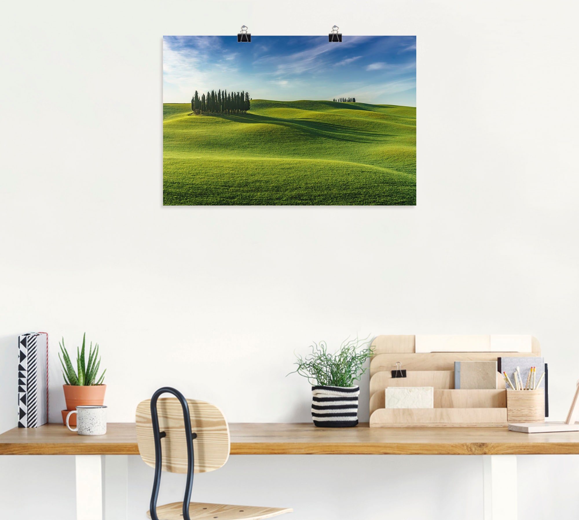 Artland Poster »Val d'Orcia Toskana Italien«, Wiesen & Baumbilder, (1 St.), als Alubild, Leinwandbild, Wandaufkleber oder Poster in versch. Grössen
