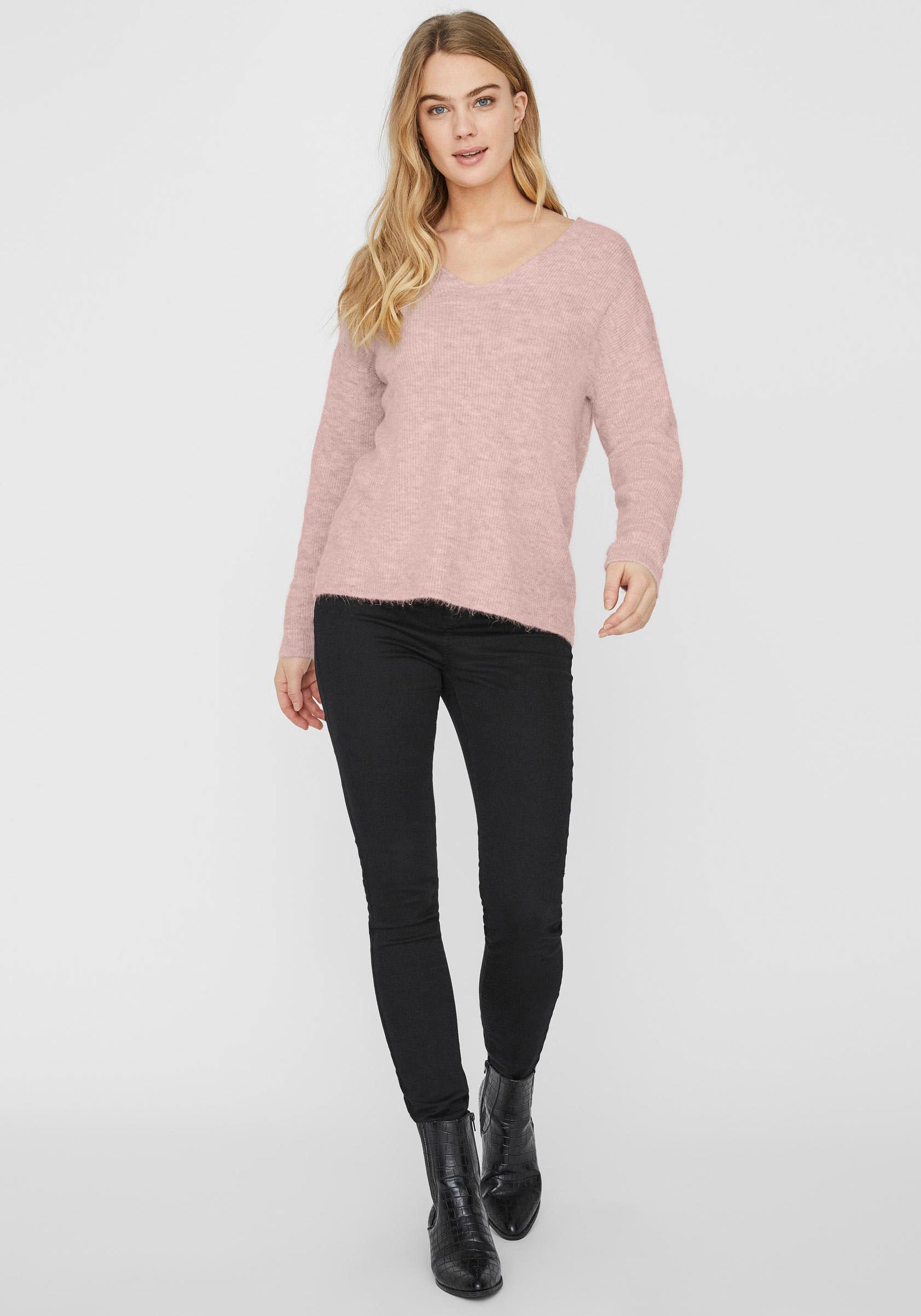 Vero Moda V-Ausschnitt-Pullover »VMCREWLEFILE LS V-NECK BLOUSE NOOS«