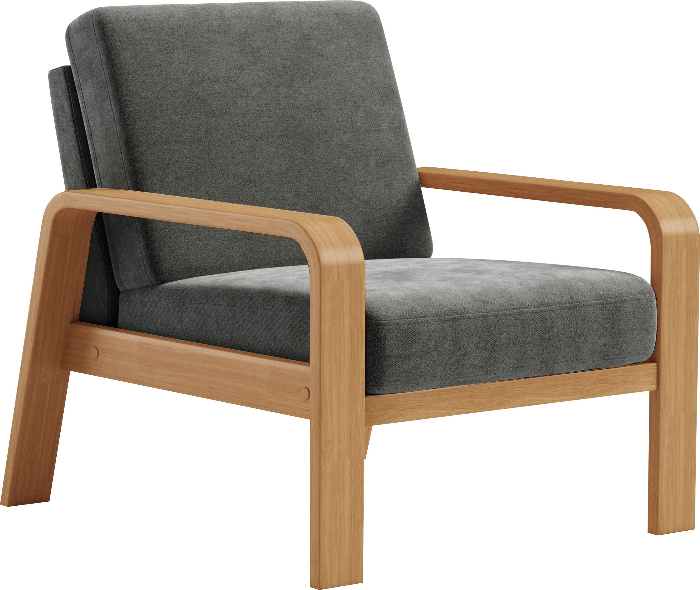 sit&more Sessel »Kolding«, Armlehnen aus eichefarbigem Buchenholz, verschiedene Bezüge und Farben