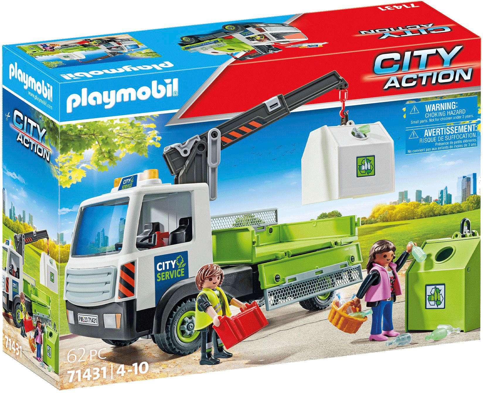 Konstruktions-Spielset »Altglas-LKW mit Container (71431), My Action Heroes«, (62 St.)