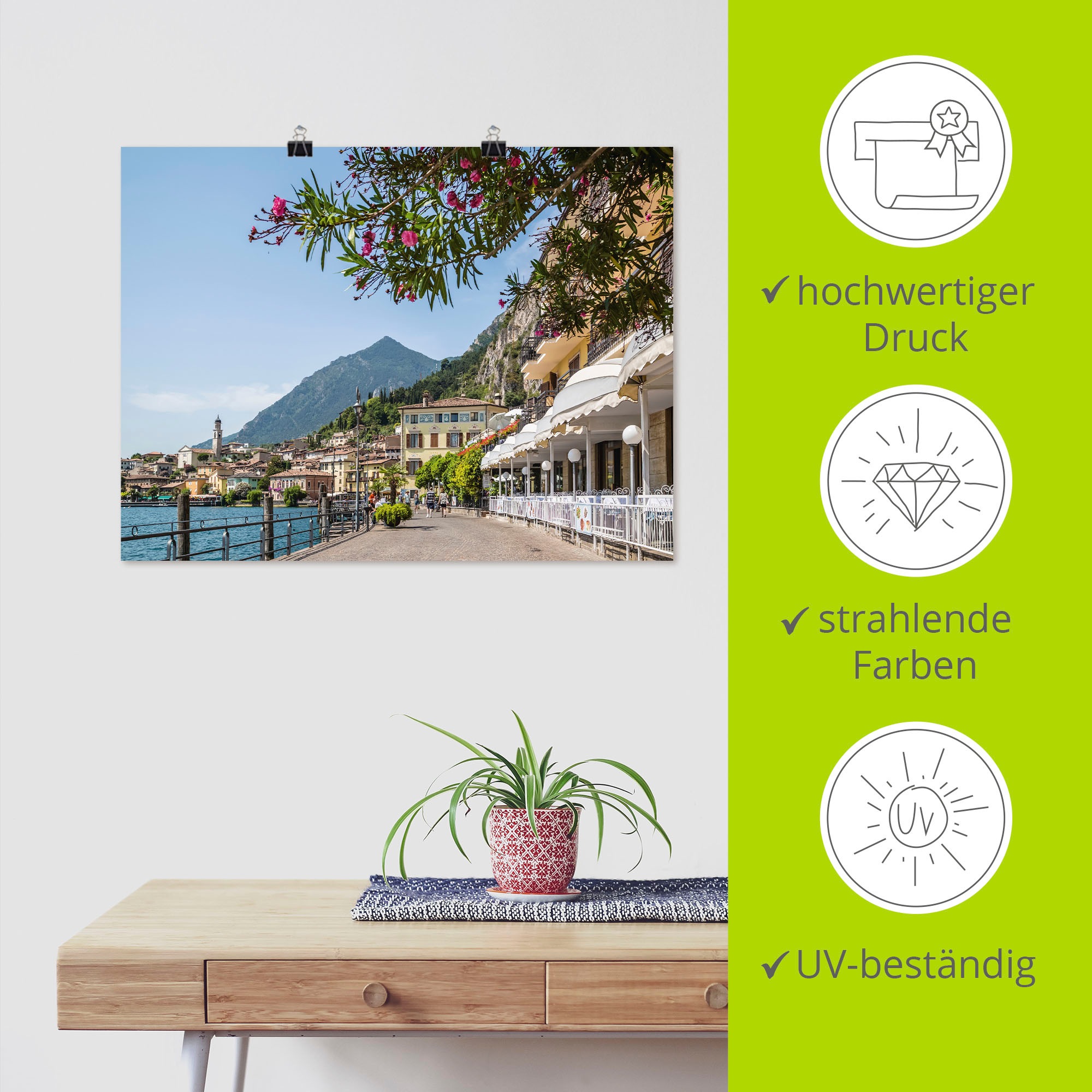 Artland Wandbild »Gardasee Limone sul Garda I«, Europa, (1 St.), als Leinwandbild, Poster in verschied. Grössen