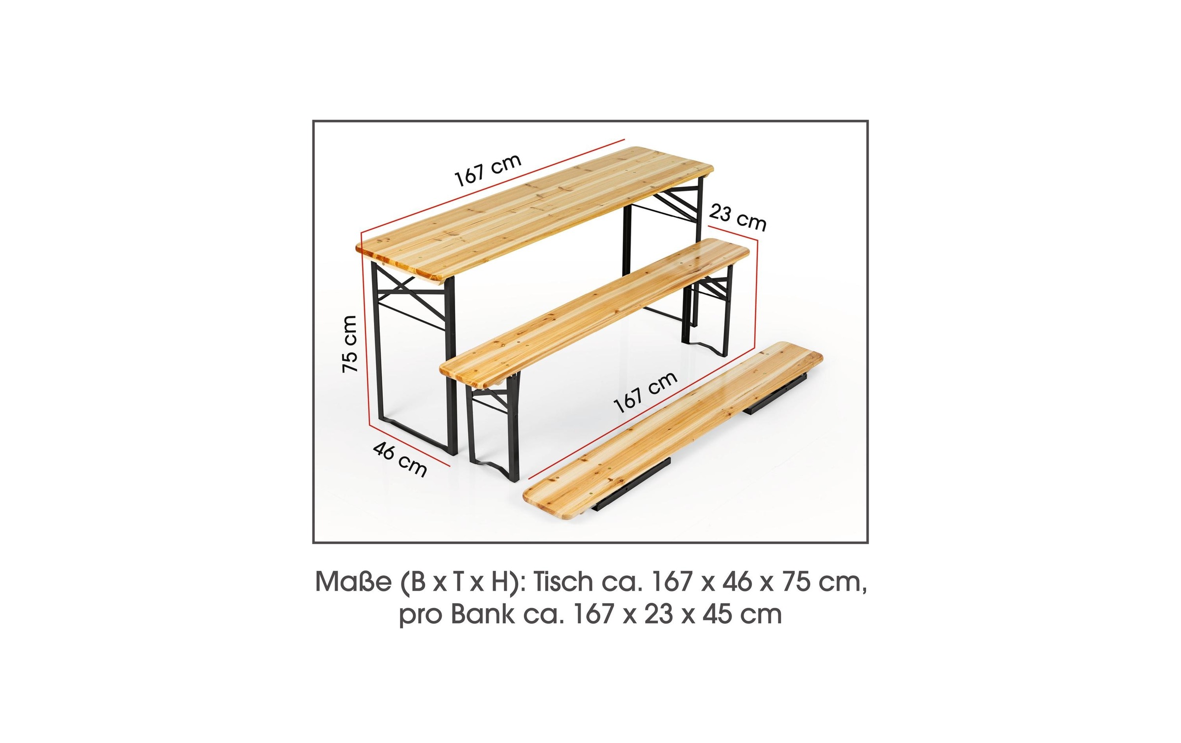 MAXXMEE Bierzeltgarnitur »170 cm«, Holzart: Fichte (China)