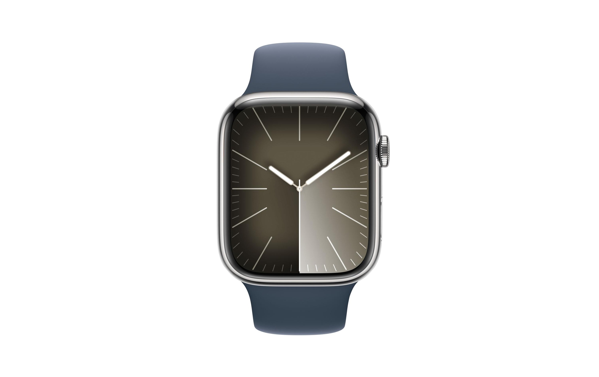 Apple Smartwatch »Series 9, GPS + Cellular, Edelstahl-Gehäuse mit Sportarmband«, Watch OS 10, 64 GB,)