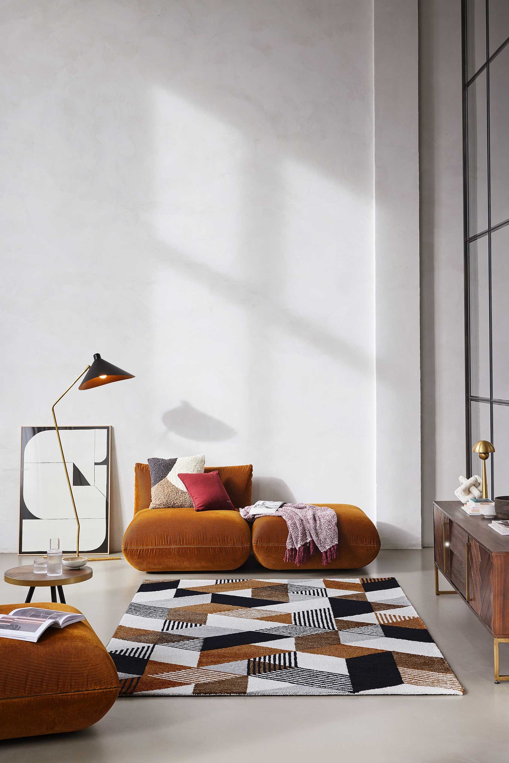 Esprit Teppich »Uptown,  ESP-39872«, rechteckig, 8 mm Höhe, bunt, handgetuftet, grafischer Retro Look für Wohnzimmer, Schlafzimmer
