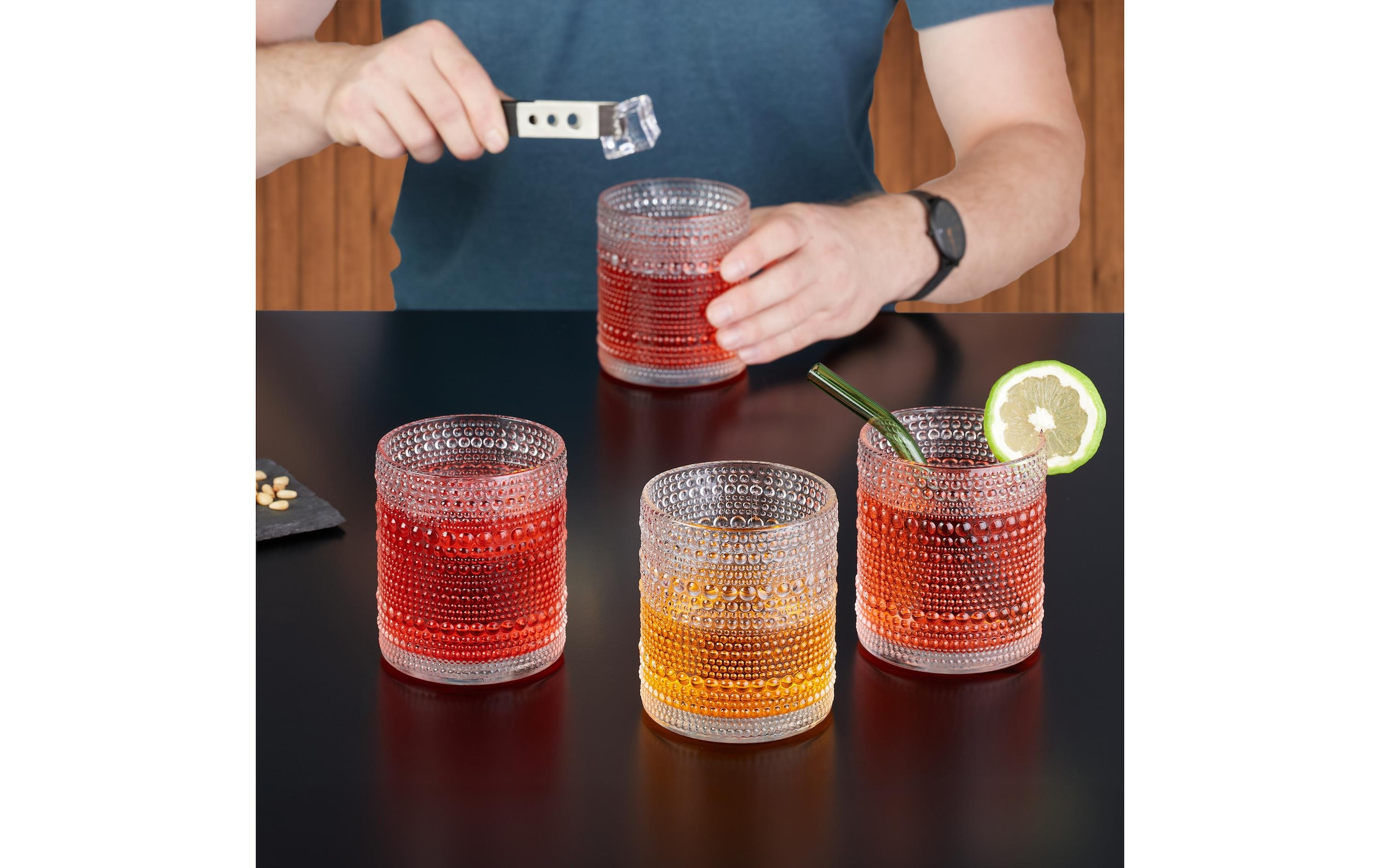 relaxdays Glas »4er Set, Transparent, 410 ml«