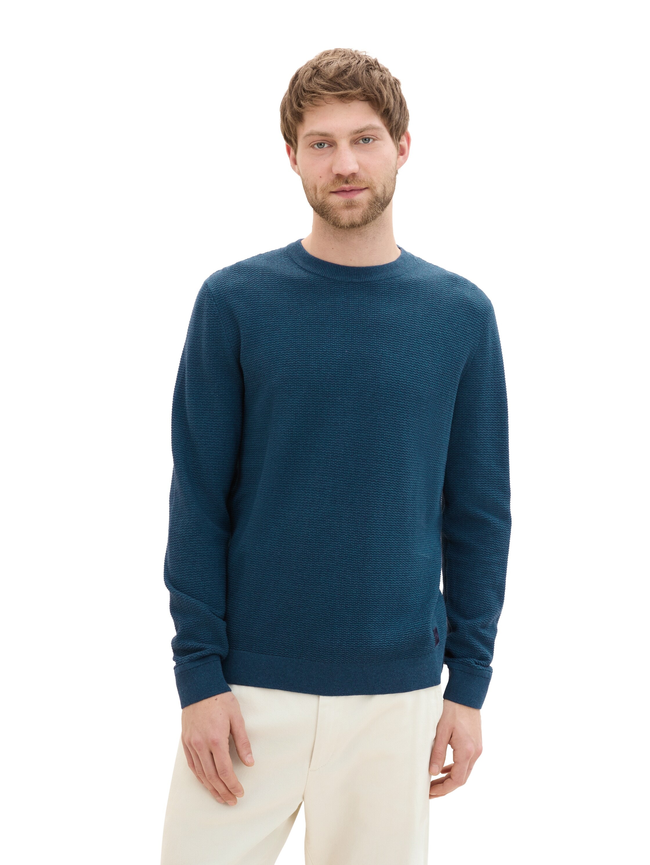 TOM TAILOR Strickpullover, mit Logo-Badge an der Seite