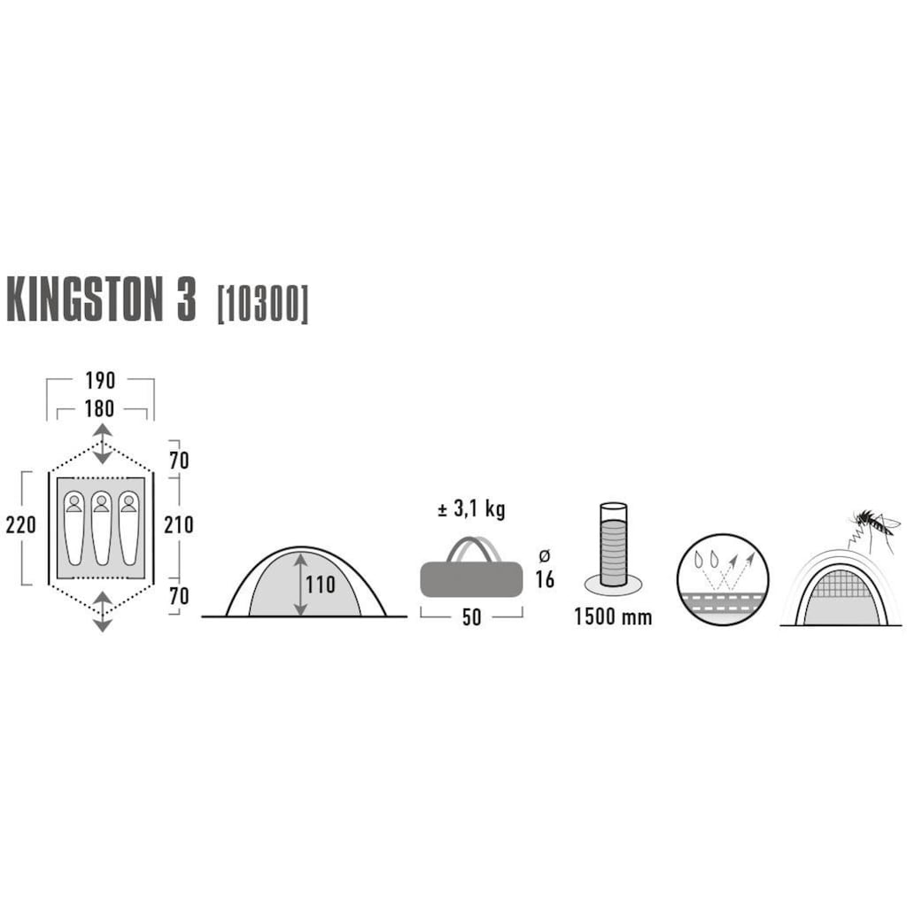 High Peak Kuppelzelt »Kingston 3«, 3 Personen, (mit Transporttasche)