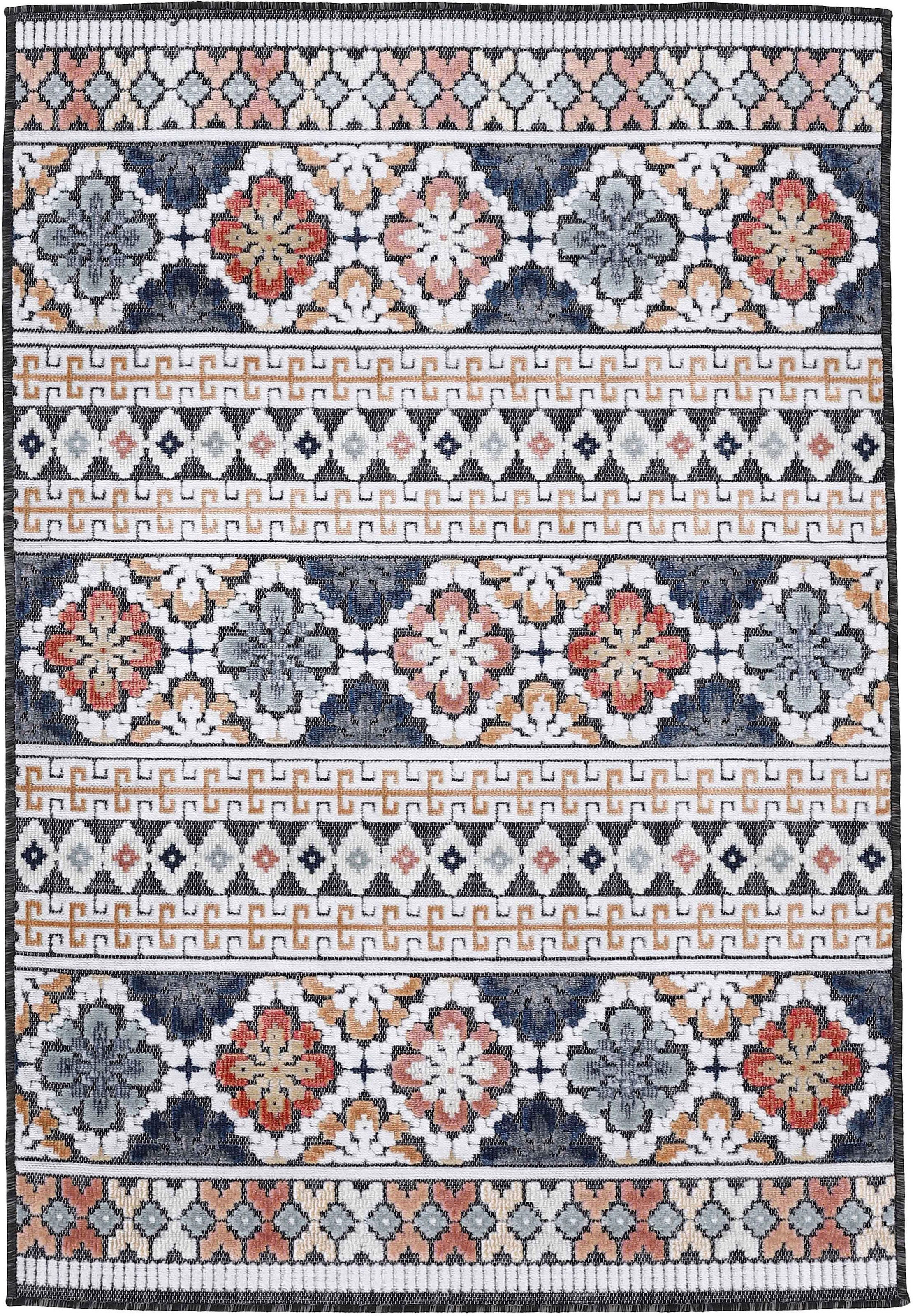 carpetfine Teppich »Deja 103«, rechteckig, robustes Flachgewebe, Motiv- Floral  Palmenblätter, Hoch-Tief Effekt online shoppen | Jelmoli-Versand