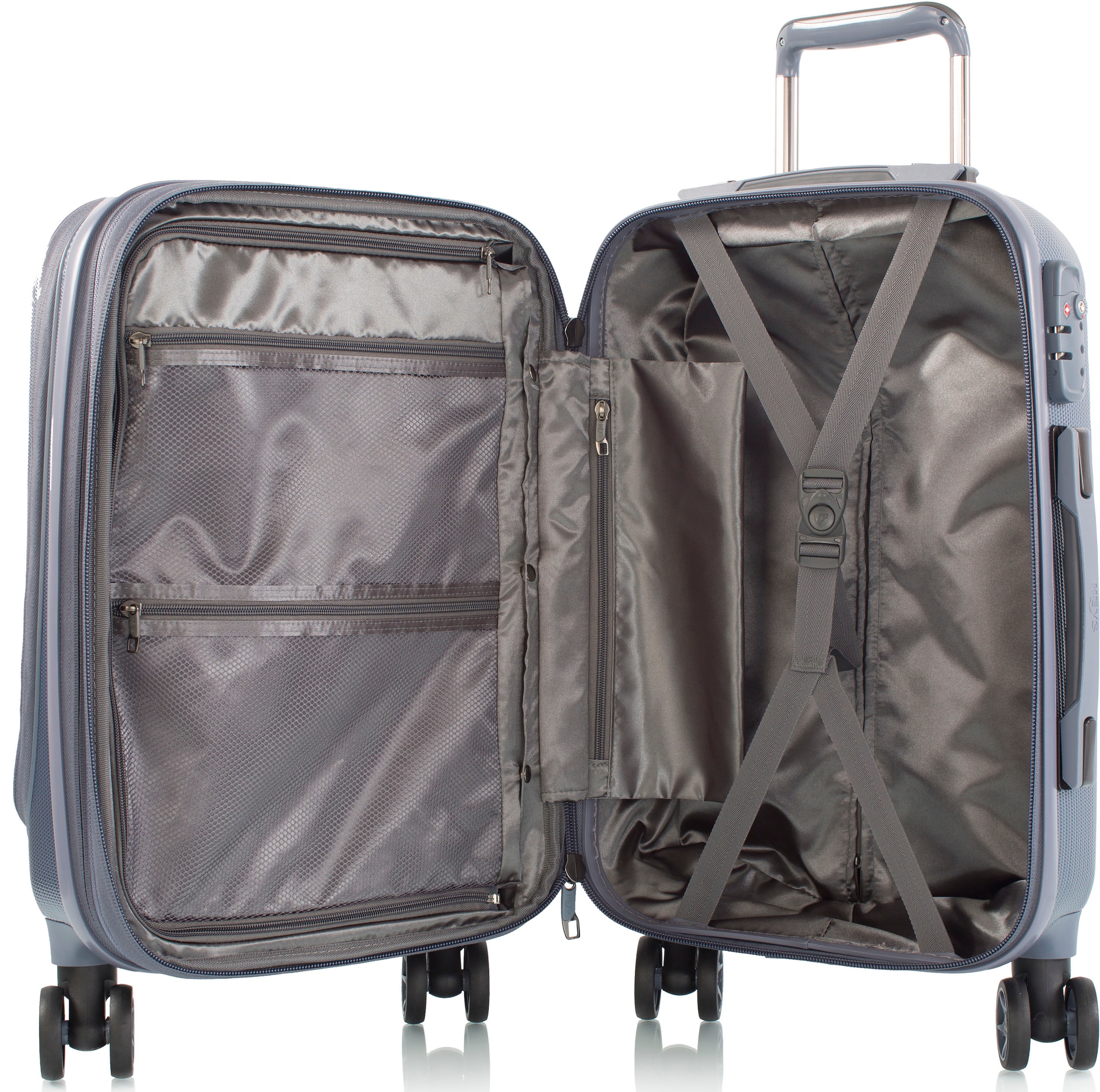 Heys Hartschalen-Trolley »Vantage Smart Access, 53 cm«, 4 Rollen, Handgepäck-Koffer mit Frontzugangsfach; mit gepolsterter Laptoptasche