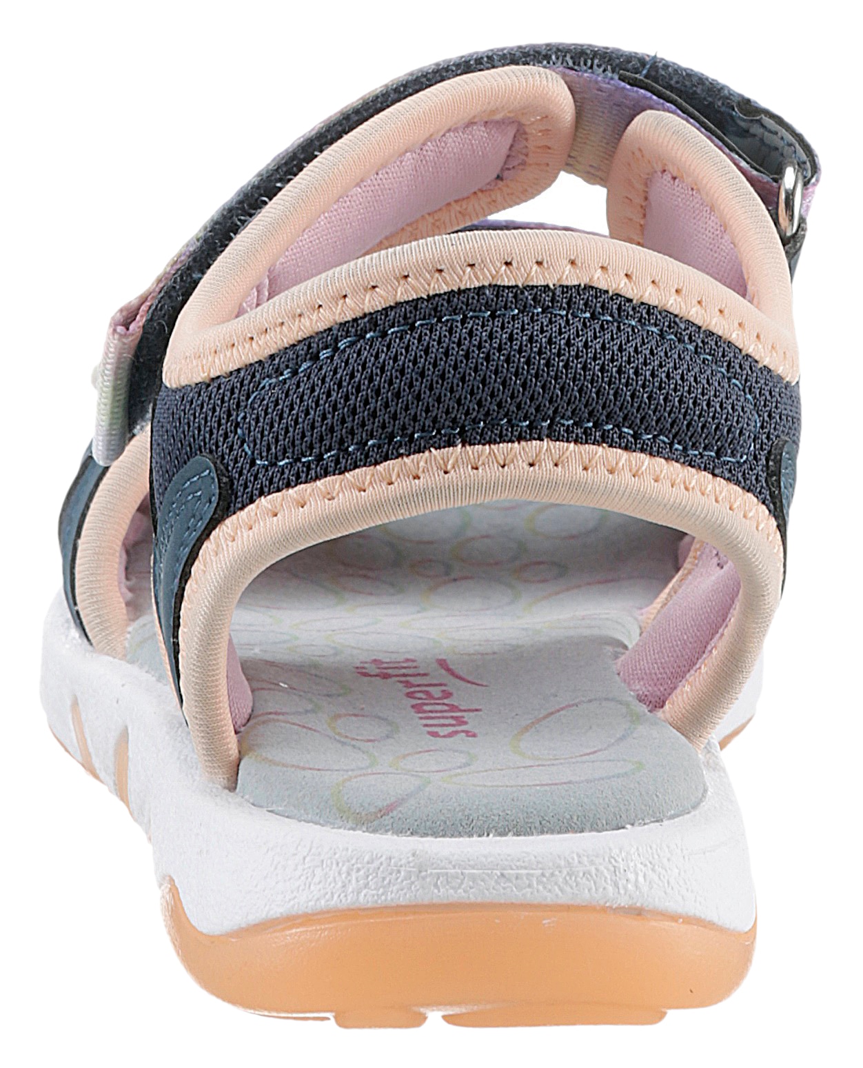 Superfit Sandale »PEBBLES WMS: mittel«, Sandalette mit süssem Glitzerverschluss, Grössenschablone zum Download