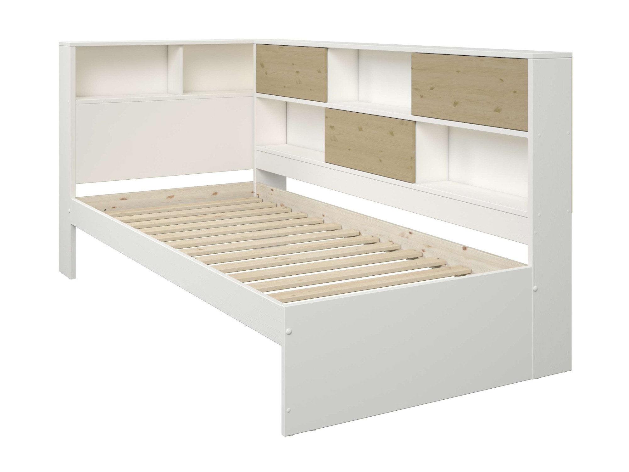 Home affaire Stauraumbett »Amance«, (Aussenmasse B/T/H: 110,2/220,1/106,9 cm), teilmassiv, FSC® zertifiziert, inklusive Lattenrost, viel Stauraum