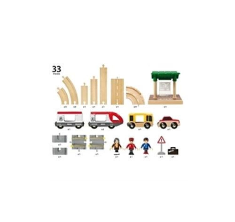 BRIO® Spielzeugeisenbahn-Erweiterung »Brio WORLD Strassen & Schienen Reisezug Set«