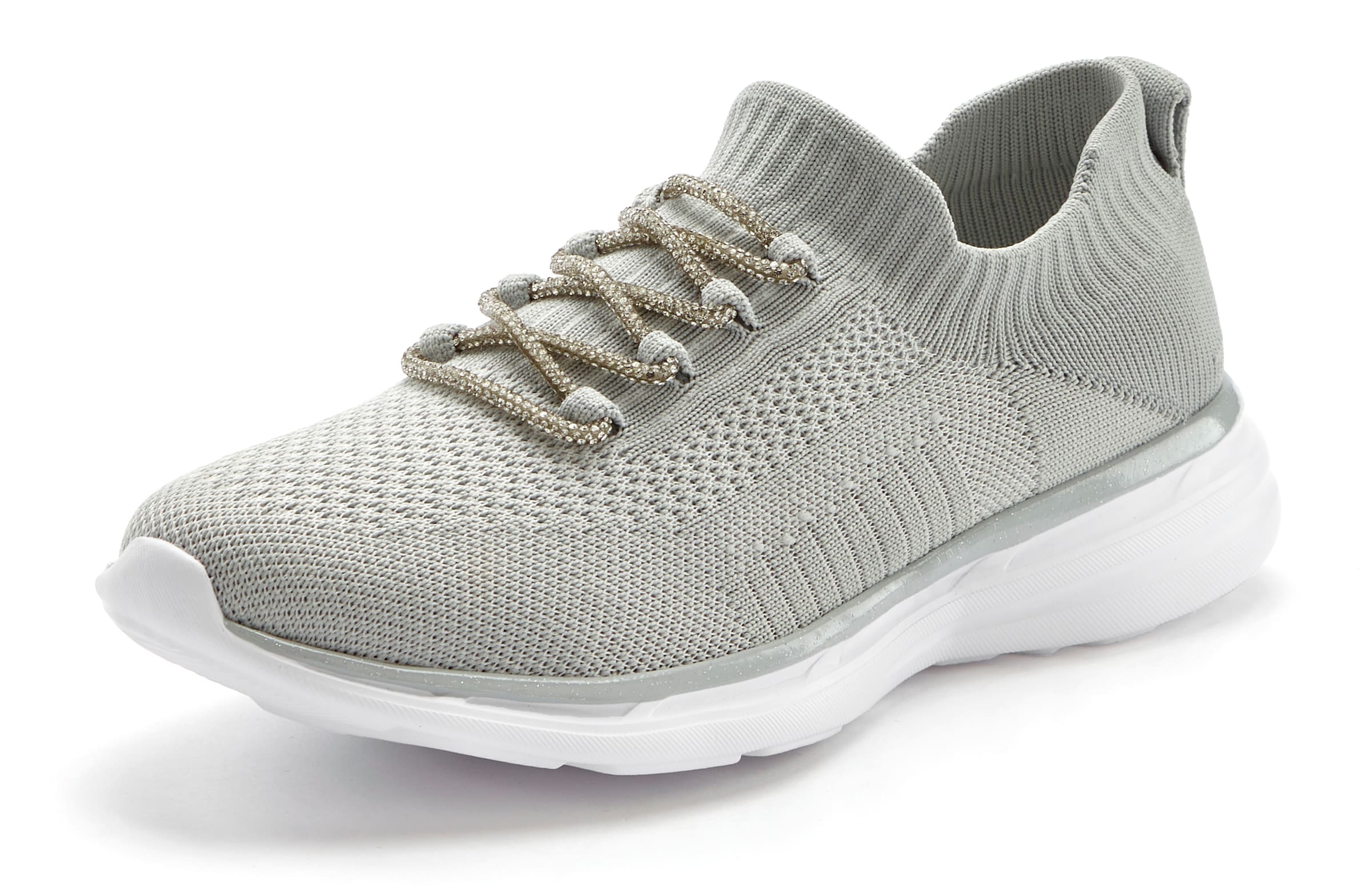LASCANA Sneaker, mit modischer Glitzerschnürung VEGAN
