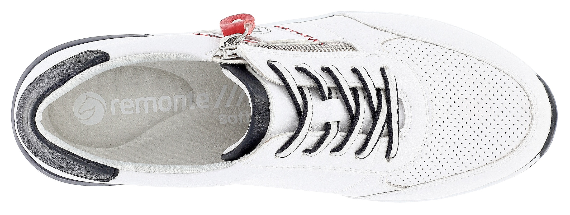 Remonte Keilsneaker, Freizeitschuh, Halbschuh, Schnürschuh mit Metallic-Kontrastbesätzen