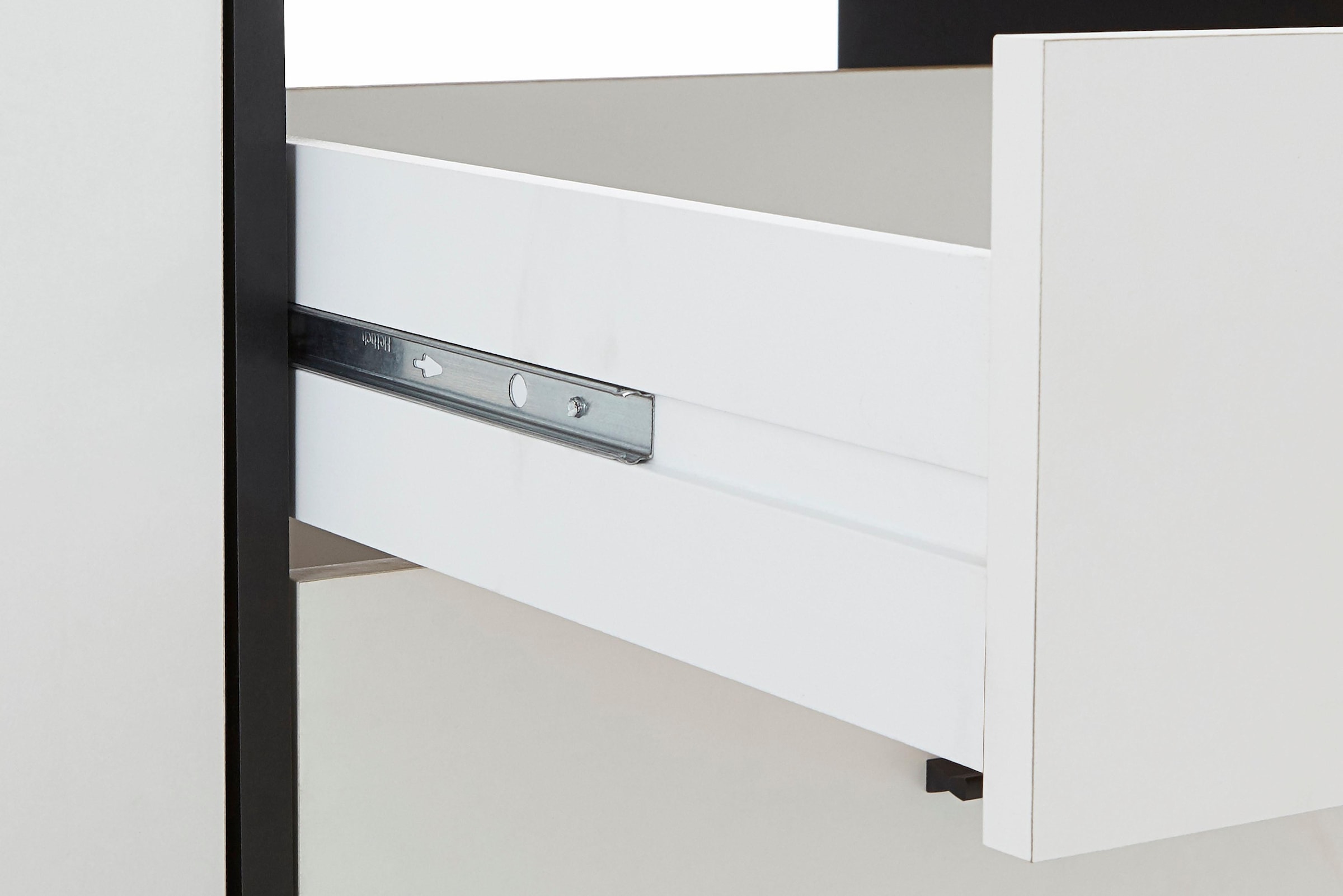 FORTE Kleiderschrank »Jupiter, Made in Europe, mit Schubladen«, (Masse (T/H): 60/200 cm), Stauraum, 2 Breiten, 4 Farben, Schubladen, variable Einlegeböden