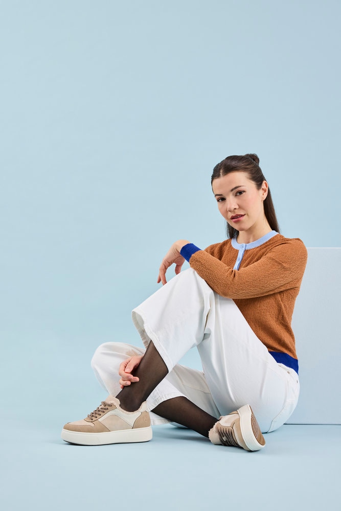 Rieker Plateausneaker Retro-Sneaker, Schnürschuh, Halbschuh mit Teddyfutter